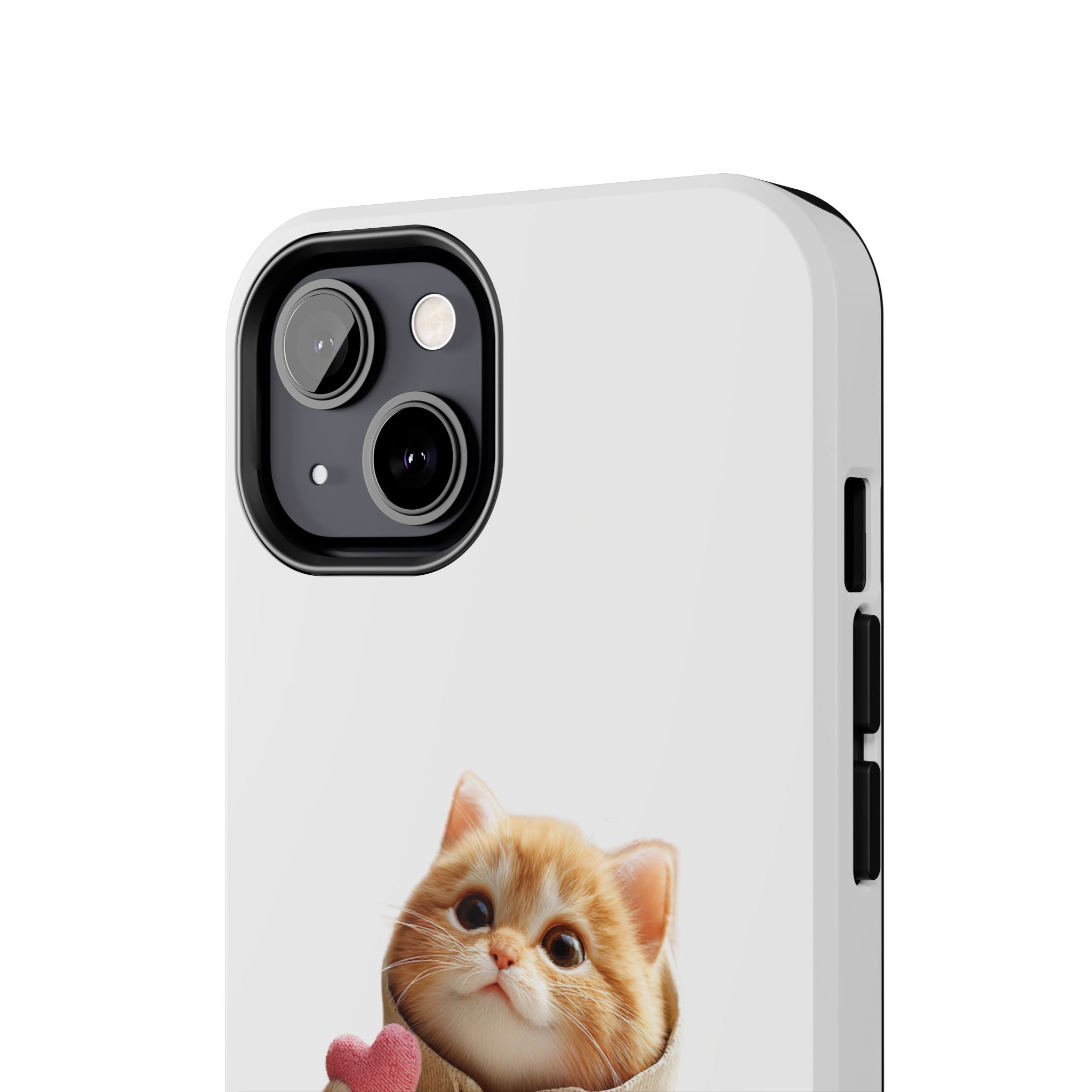 Cute Cat Phone Case with 'I Love You' Design