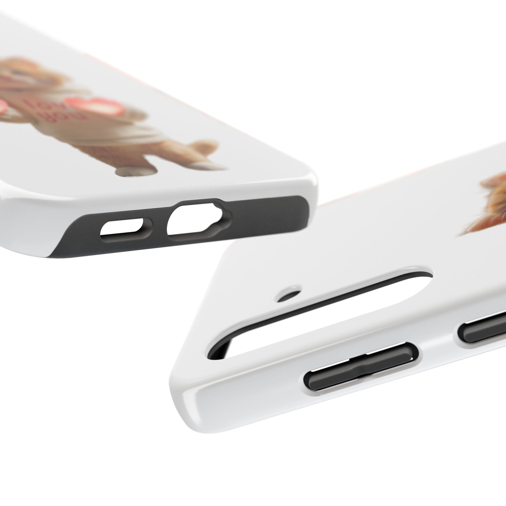 Cute Kitten ‘Love You’ Heart Paw Tough Protective Case