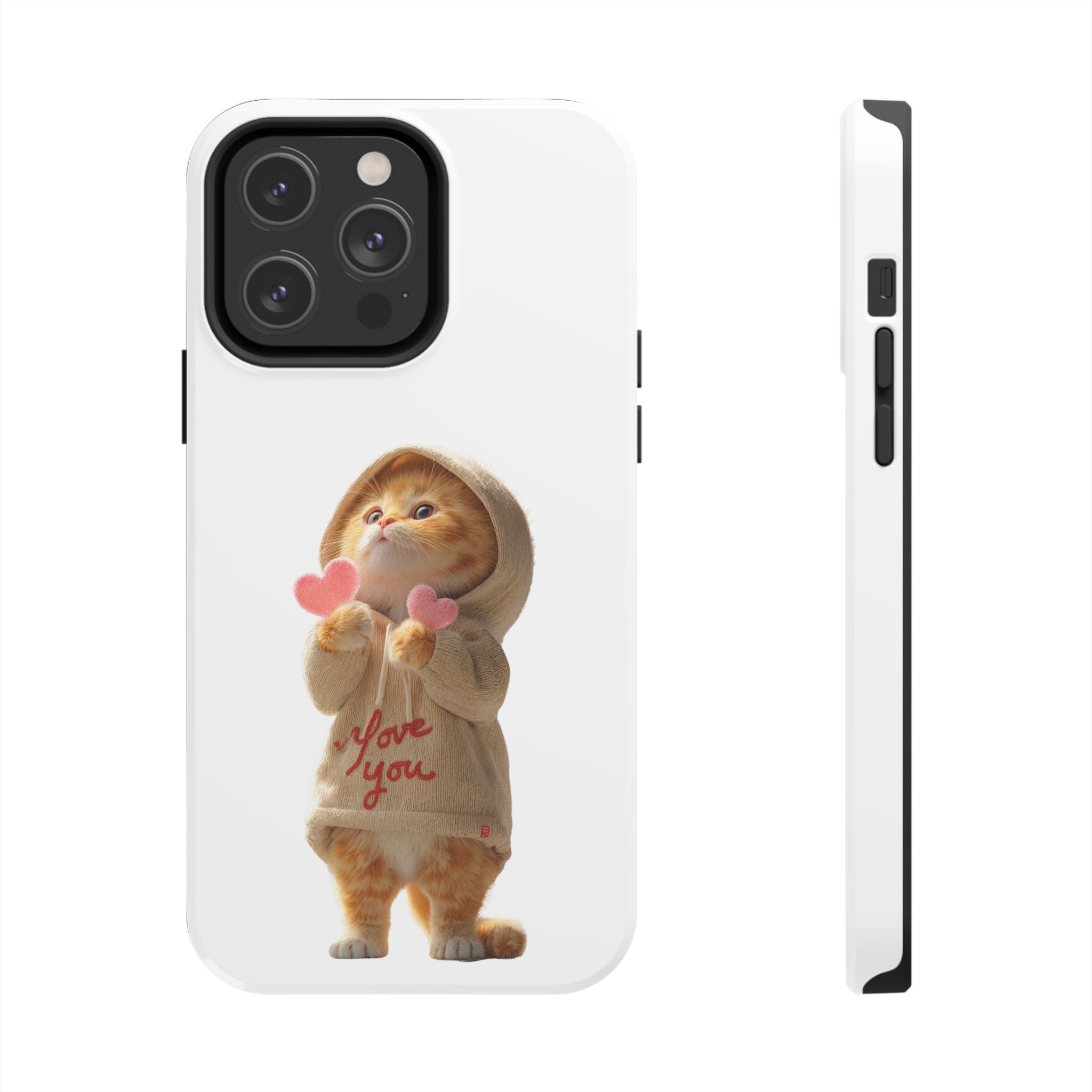 Cute Cat Phone Case - Love You Design