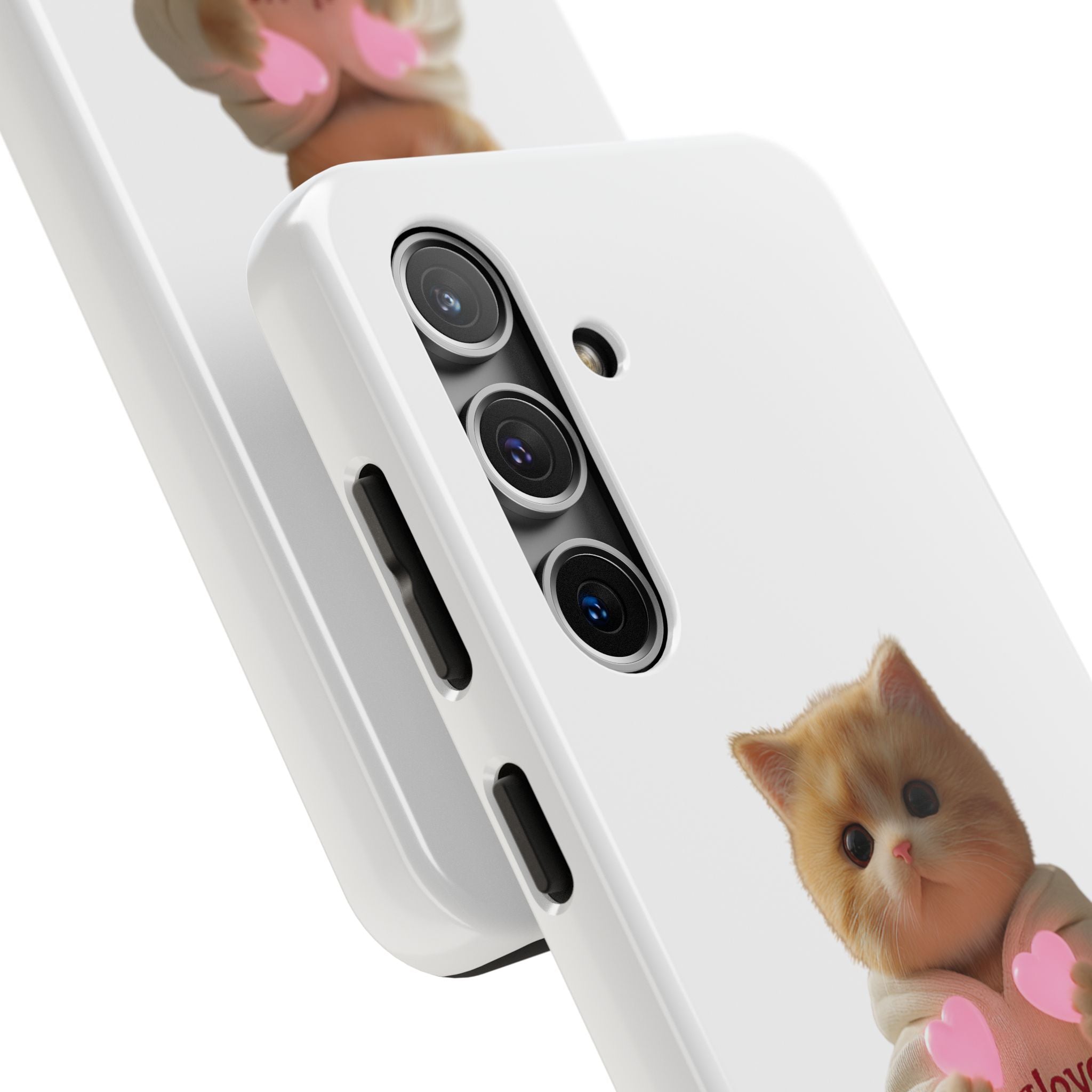 Cute Cat Tough Phone Case - I Love You Design