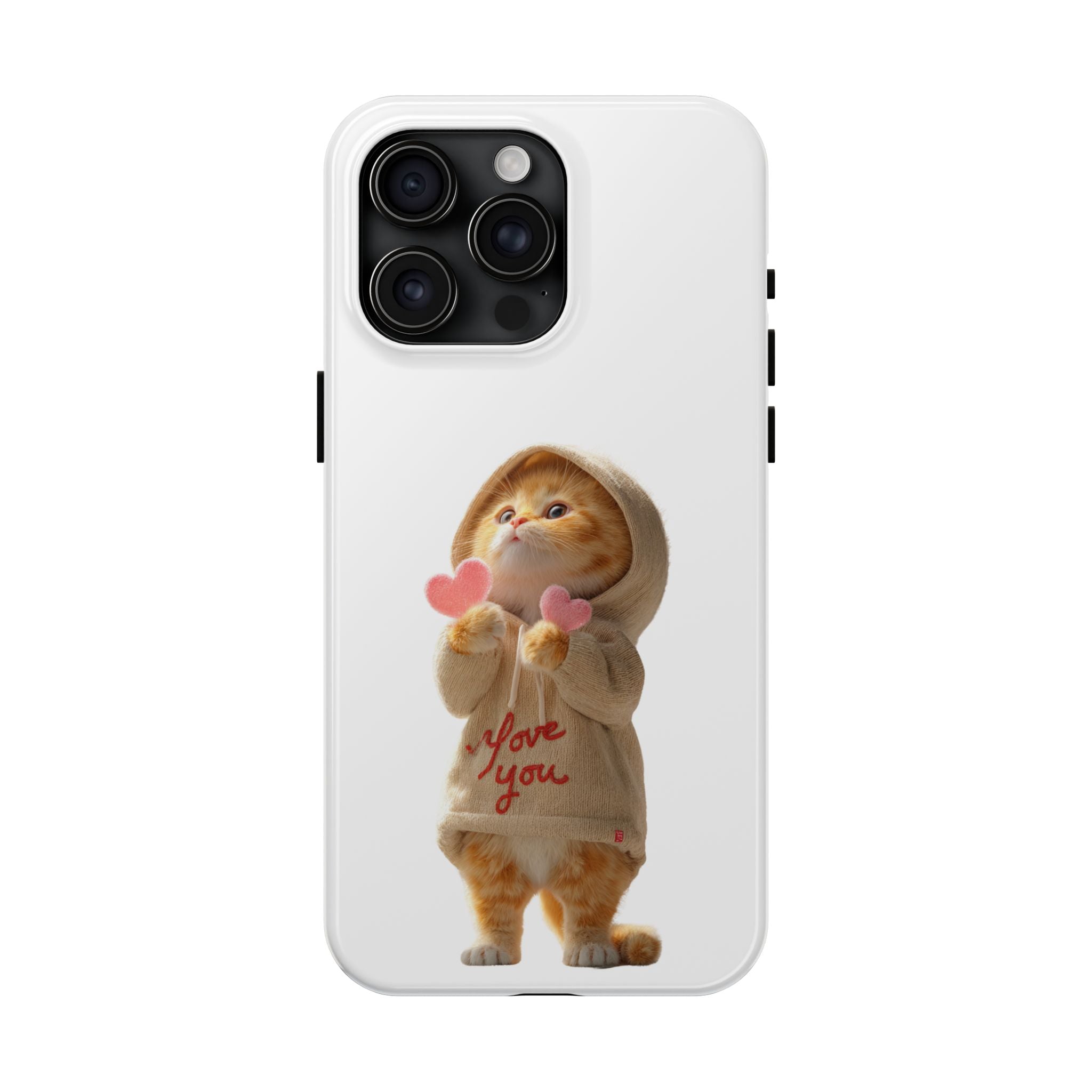 Cute Cat Phone Case - Love You Design
