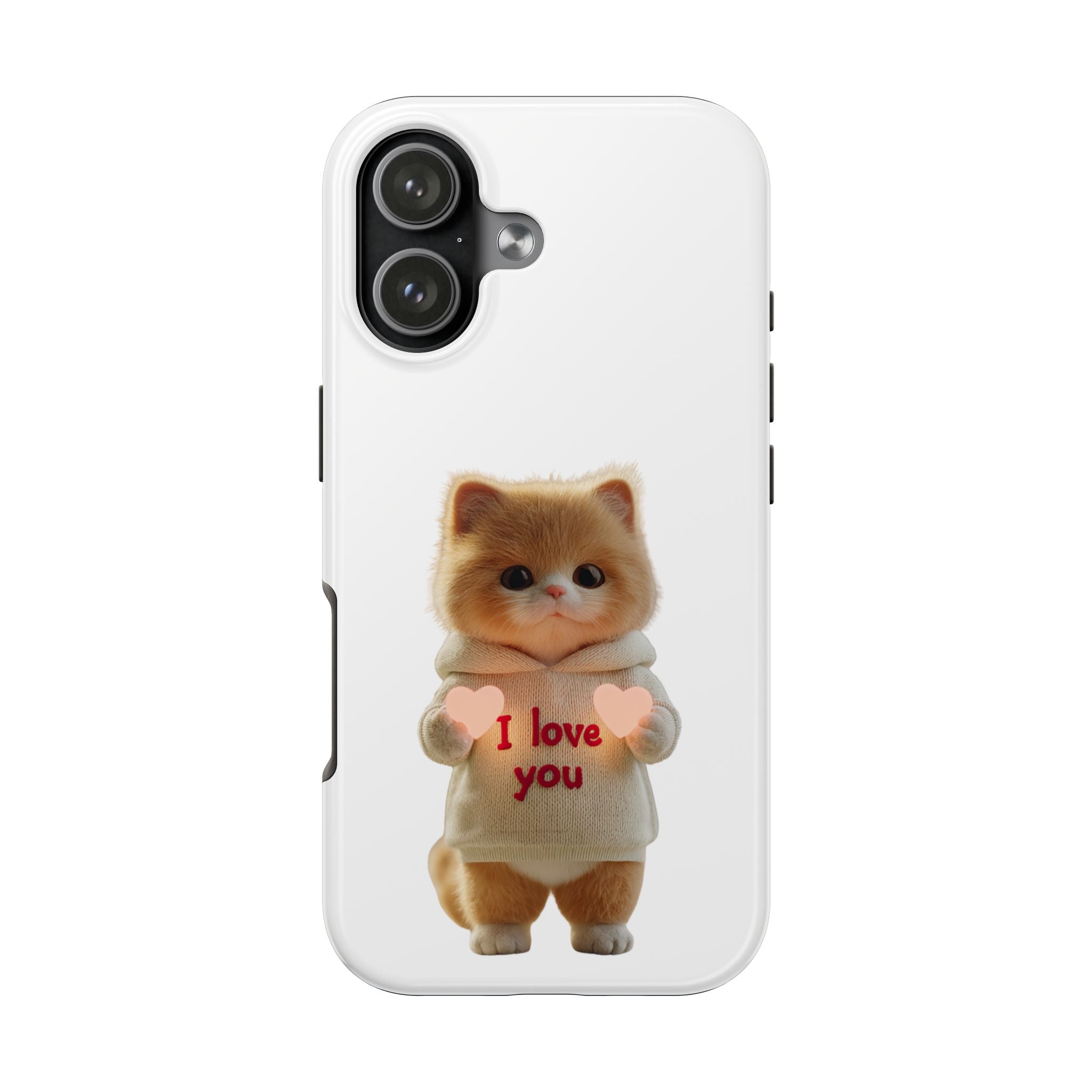 Cute Cat Love Phone Case - Tough Protection with Adorable Design