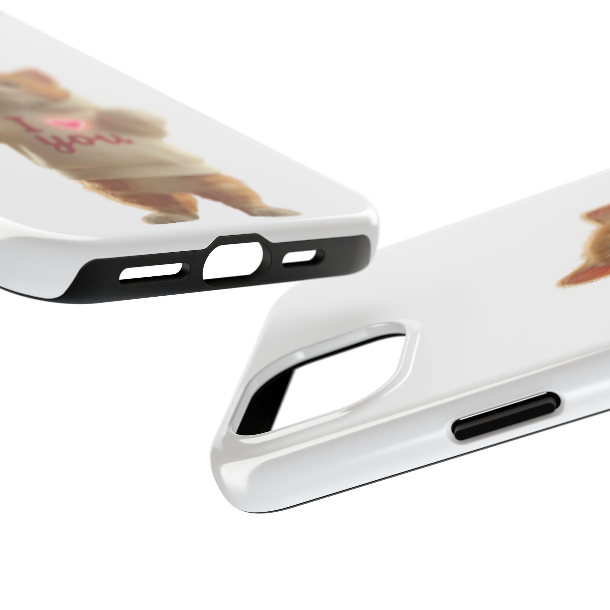 Cute Cat Tough Phone Case – 'I  You' Design