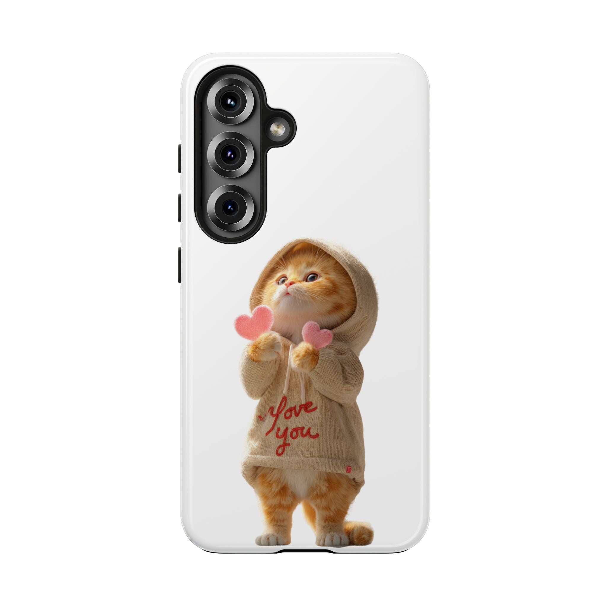 Cute Cat Phone Case - Love You Design