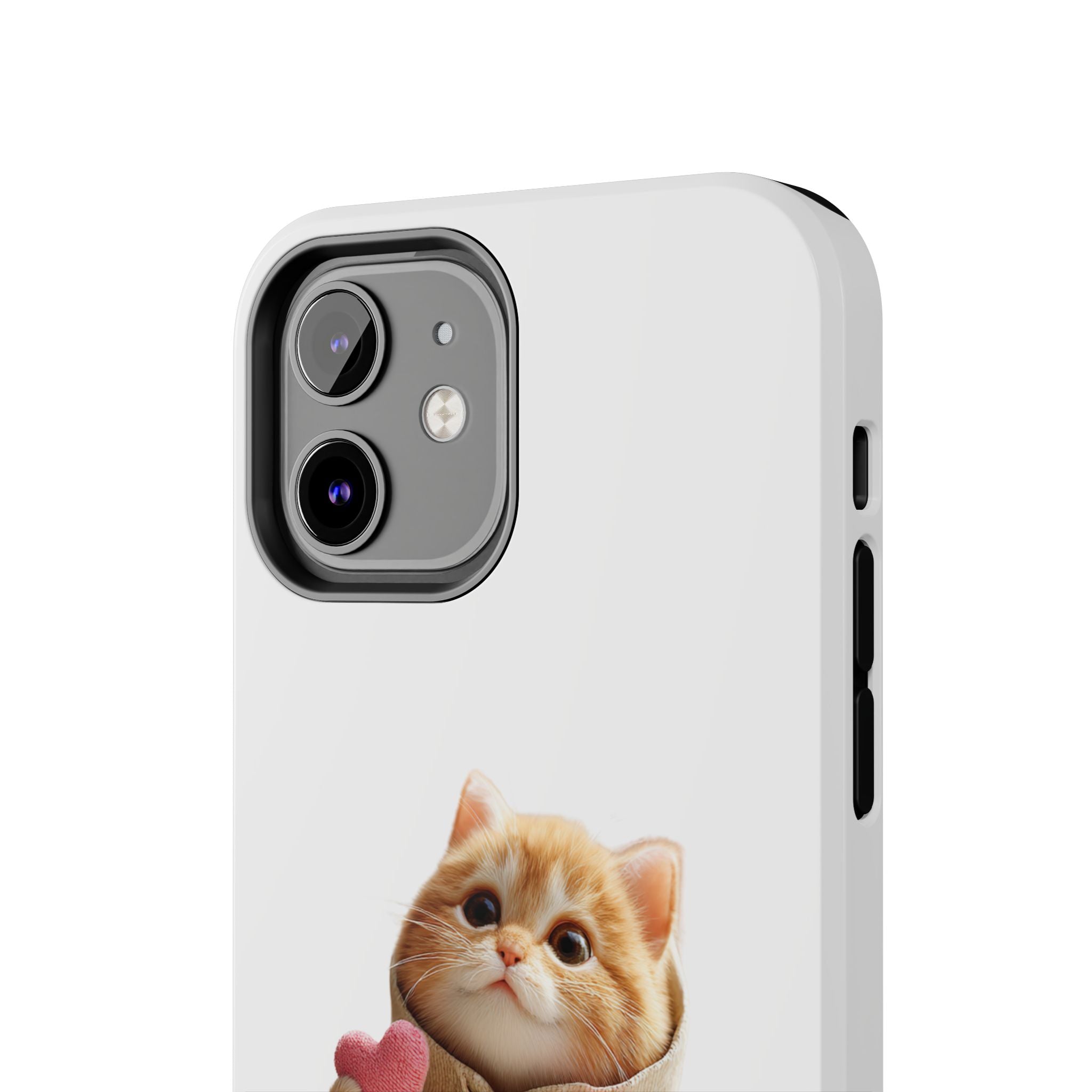 Cute Cat Phone Case with 'I Love You' Design