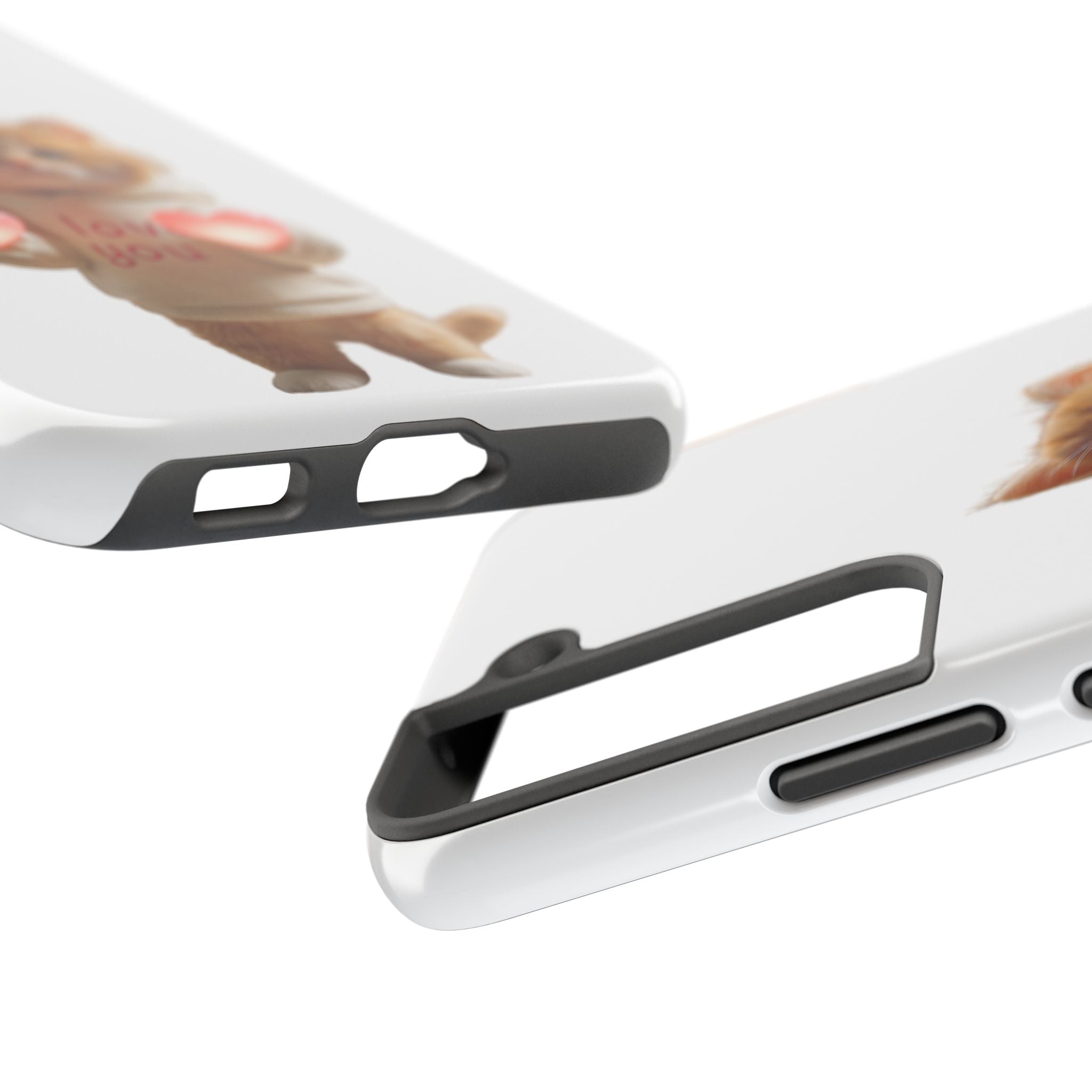 Cute Kitten ‘Love You’ Heart Paw Tough Protective Case