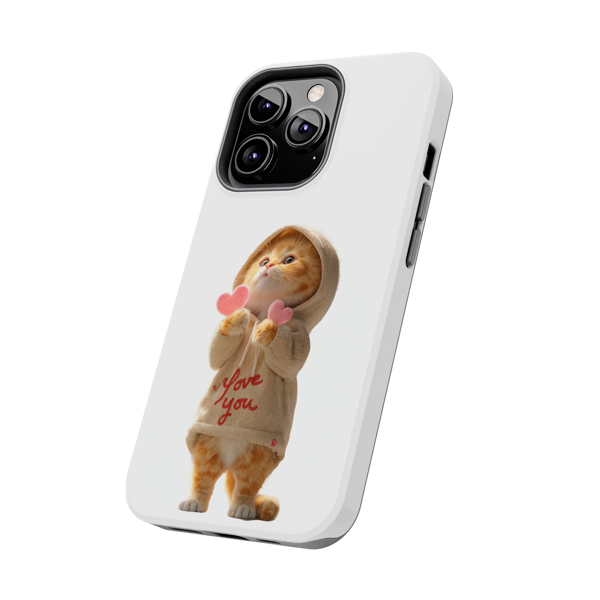Cute Cat Phone Case - Love You Design