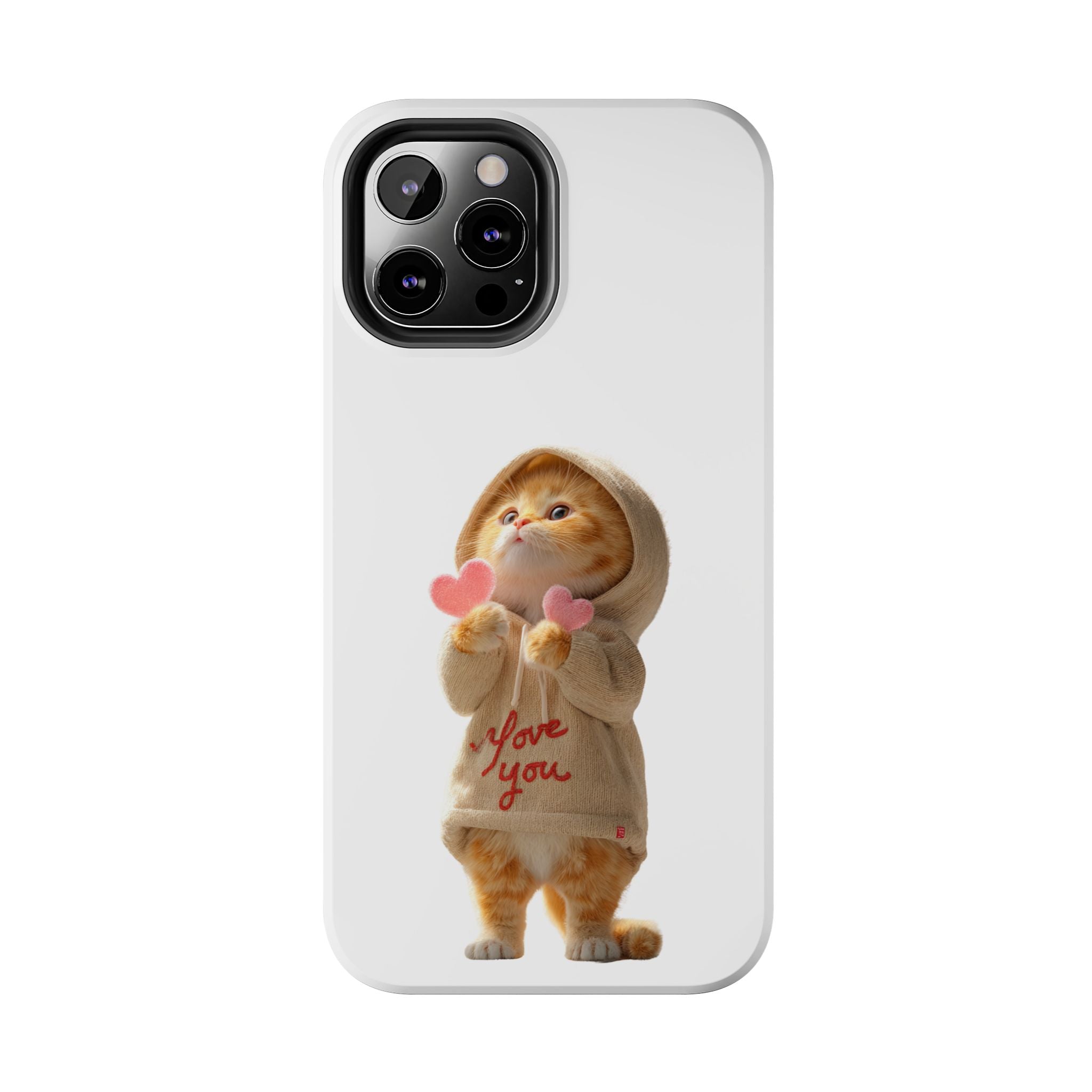Cute Cat Phone Case - Love You Design
