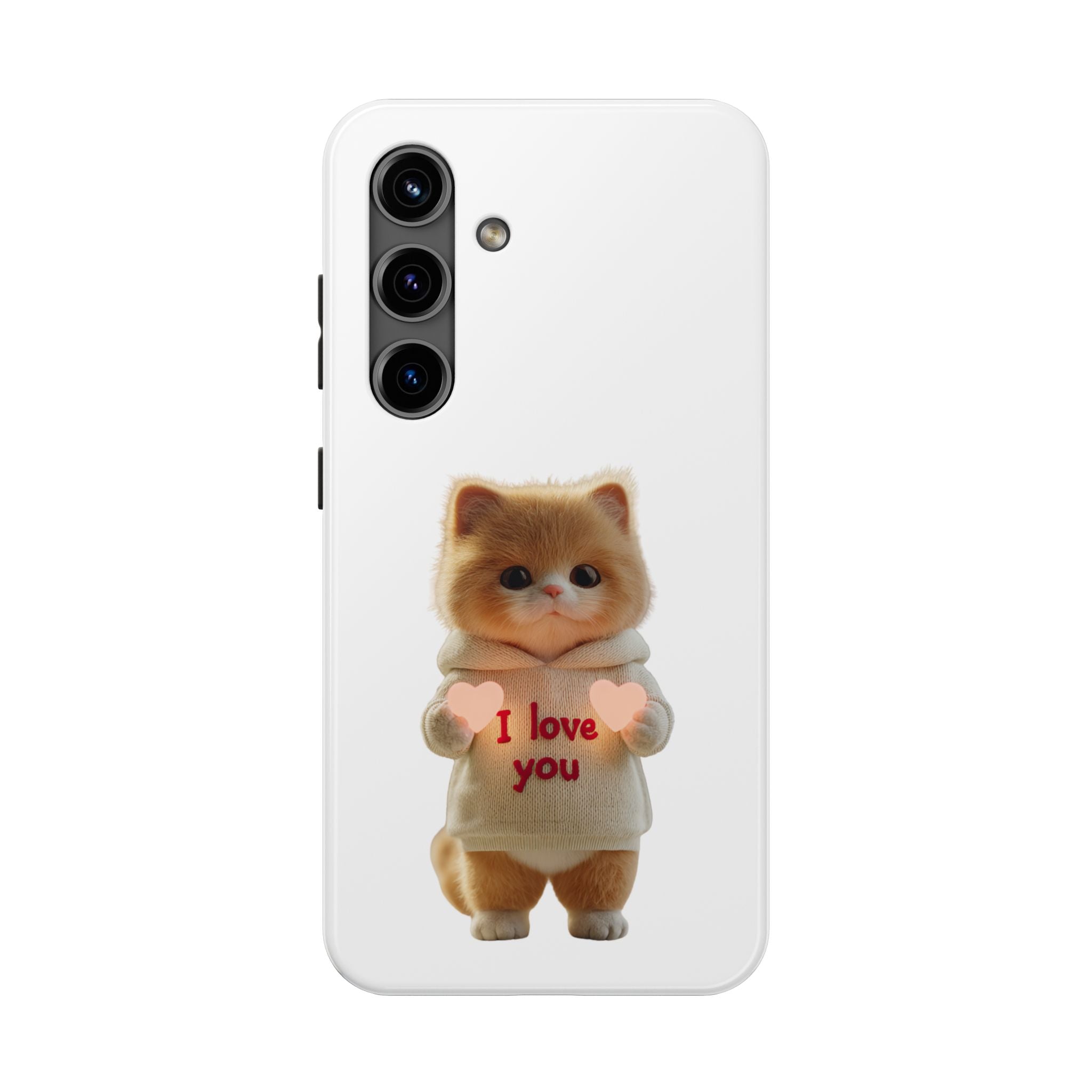 Cute Cat Love Phone Case - Tough Protection with Adorable Design