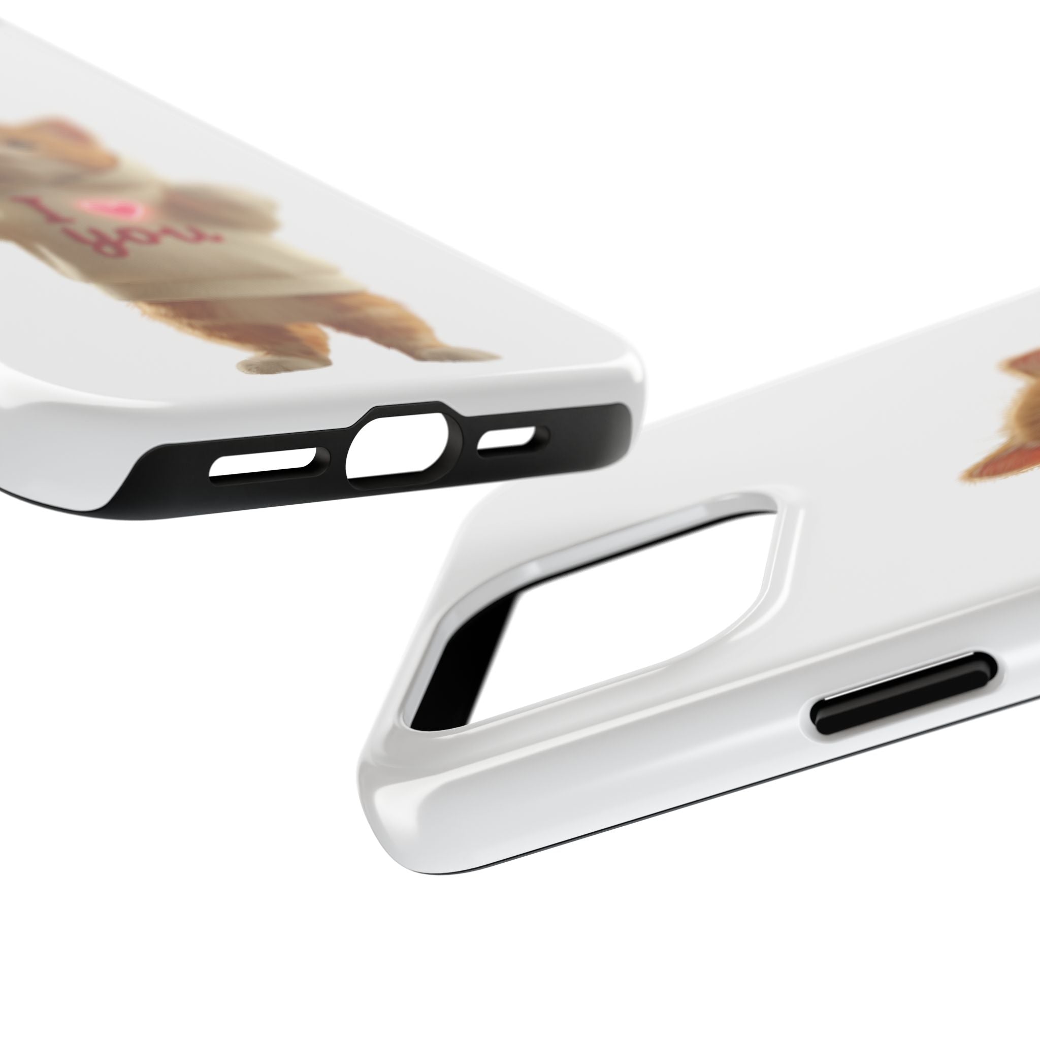 Cute Cat Tough Phone Case – 'I  You' Design