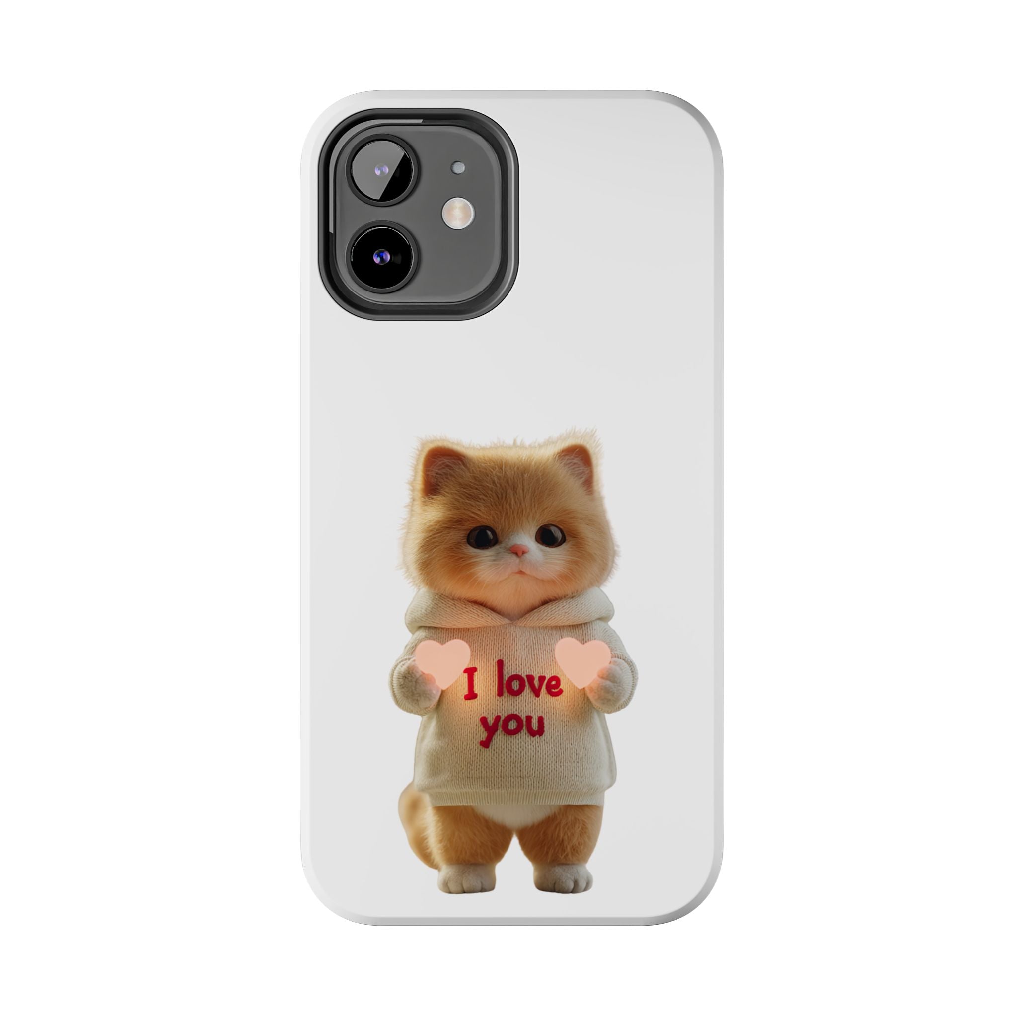 Cute Cat Love Phone Case - Tough Protection with Adorable Design