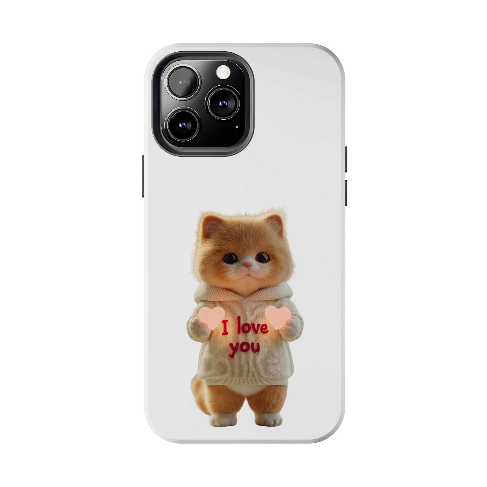 Cute Cat Love Phone Case - Tough Protection with Adorable Design