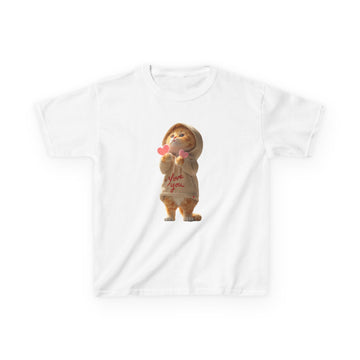 Kids Tee — Cute Sloth Holding Hearts “Love You” Valentine Shirt