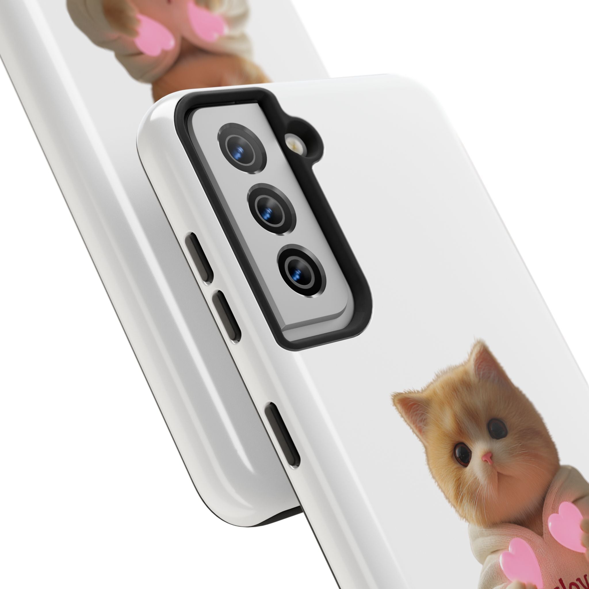Cute Cat Tough Phone Case - I Love You Design