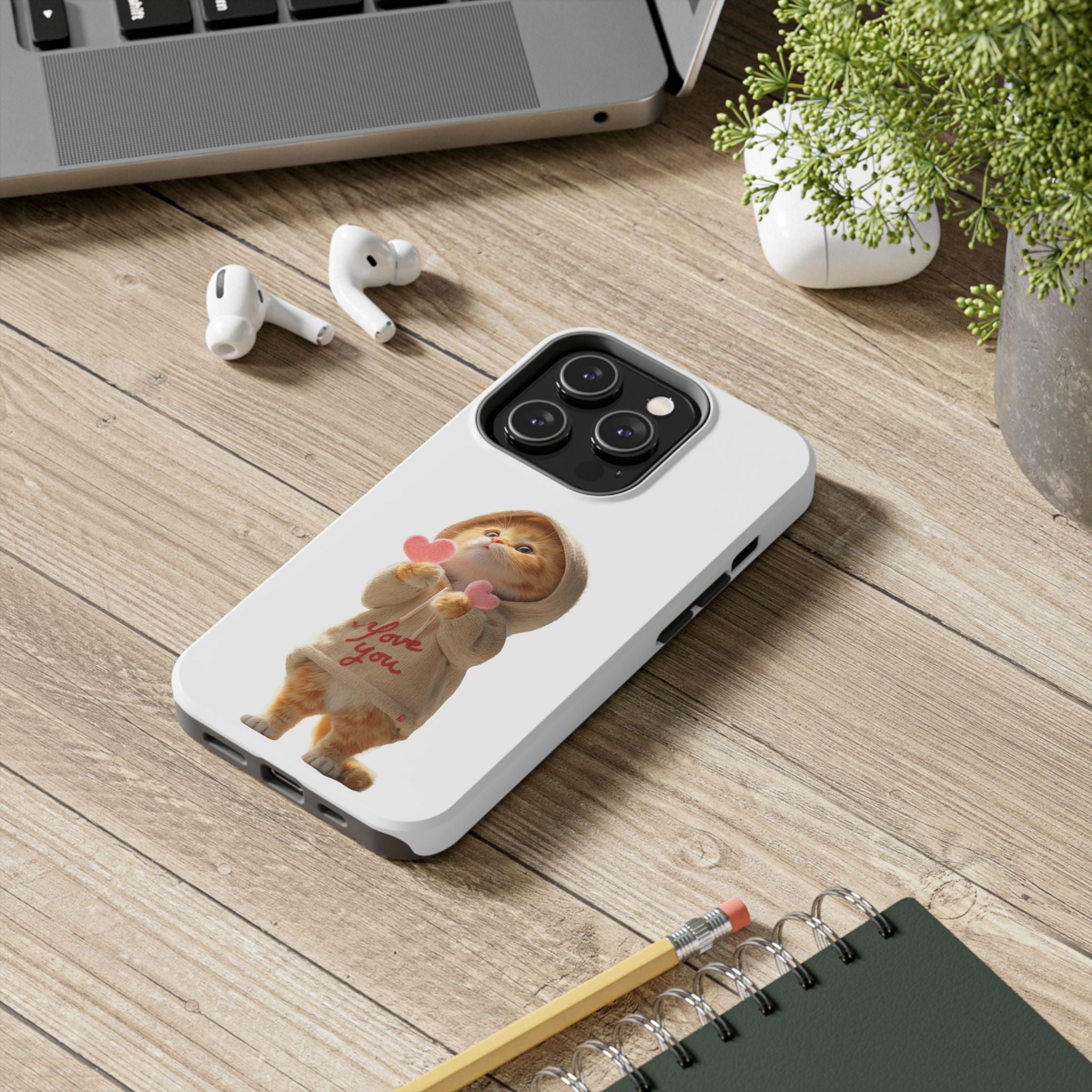 Cute Cat Phone Case - Love You Design