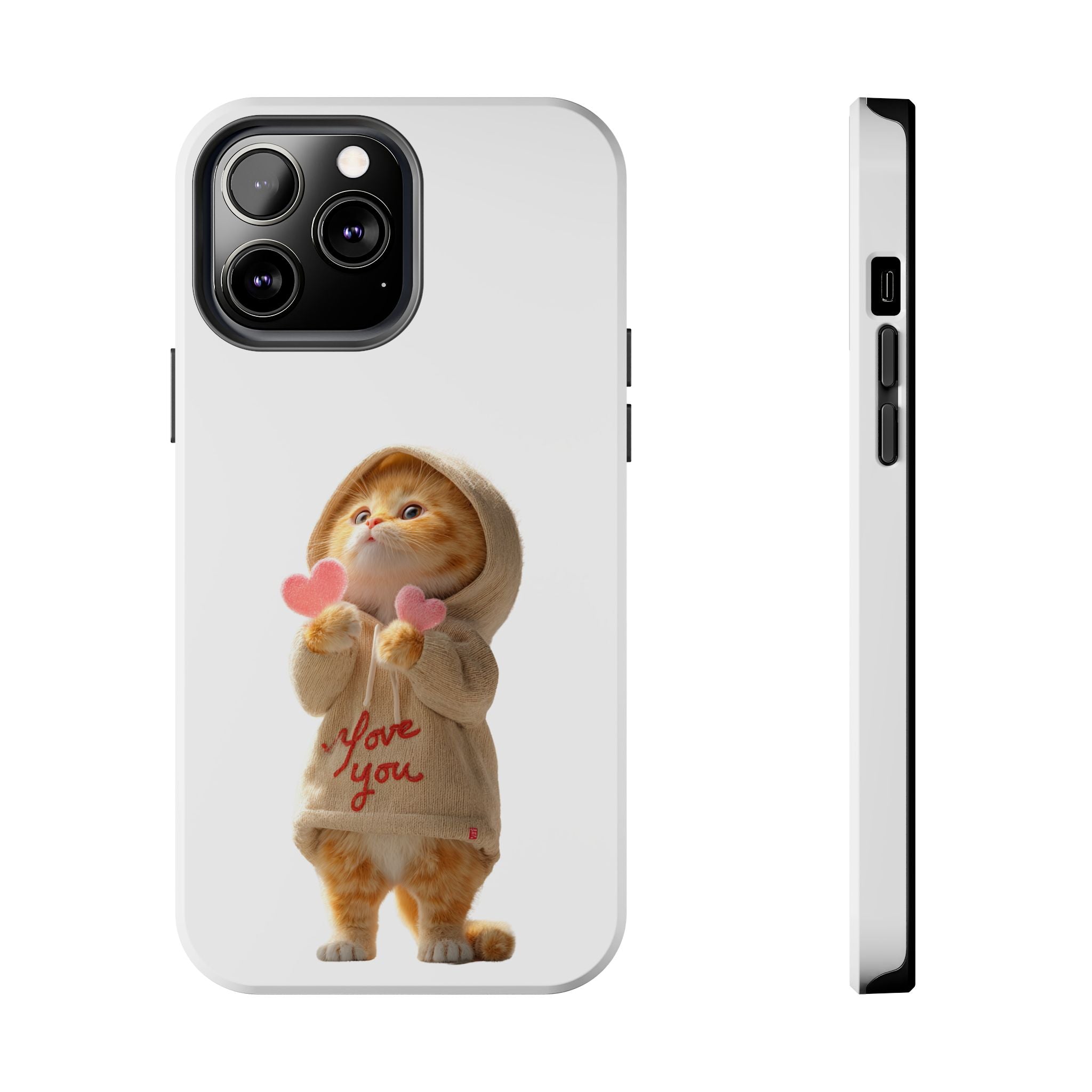 Cute Cat Phone Case - Love You Design