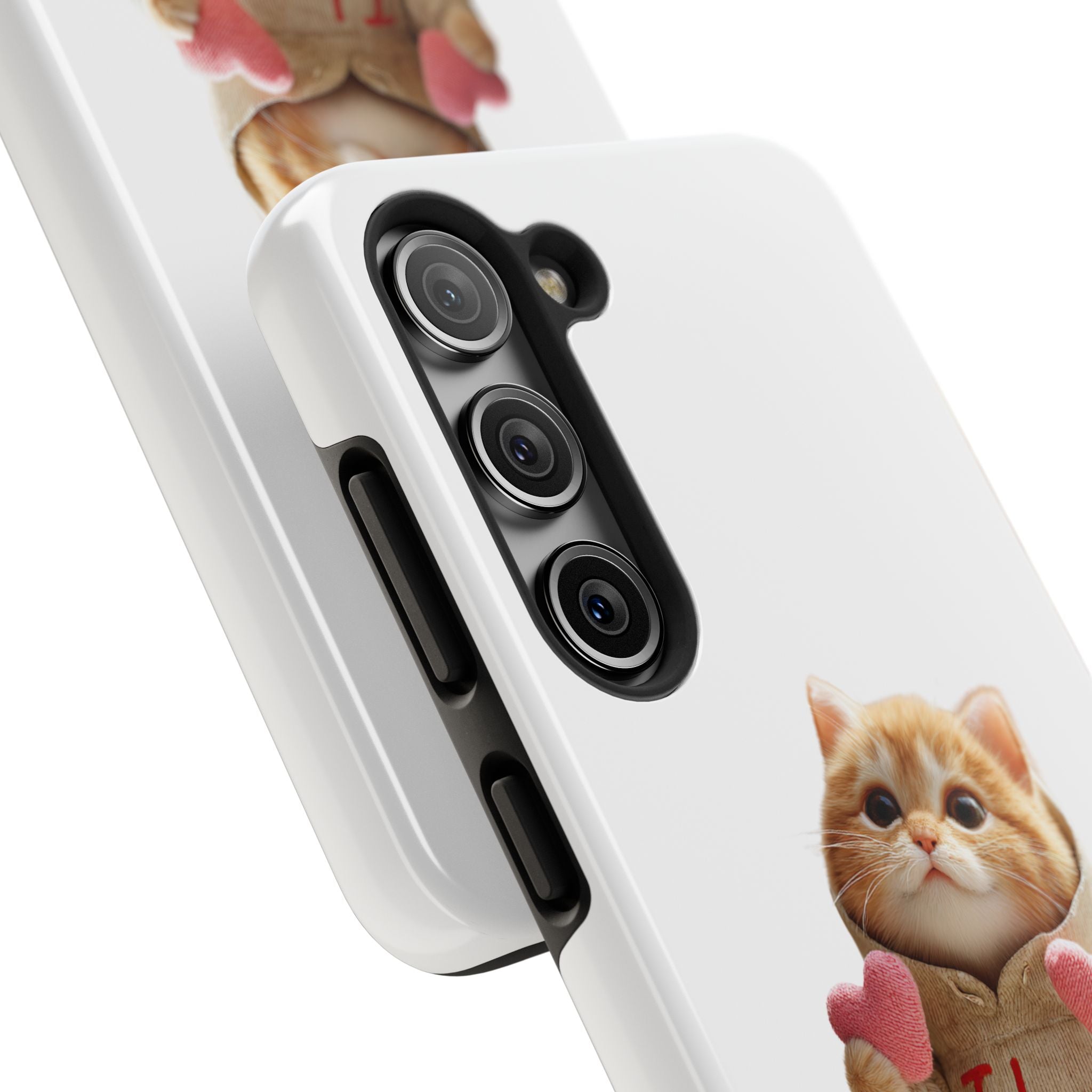 Cute Cat Phone Case with 'I Love You' Design