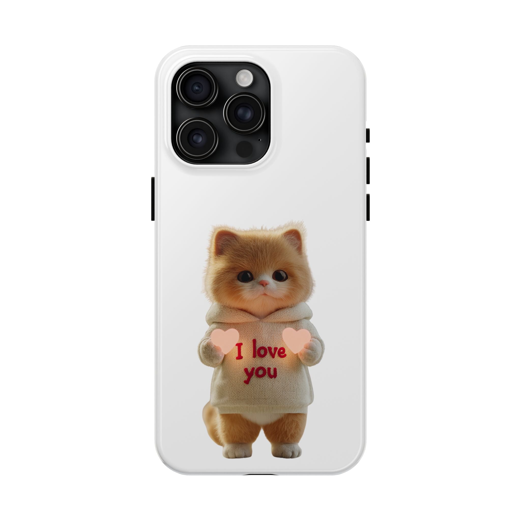 Cute Cat Love Phone Case - Tough Protection with Adorable Design