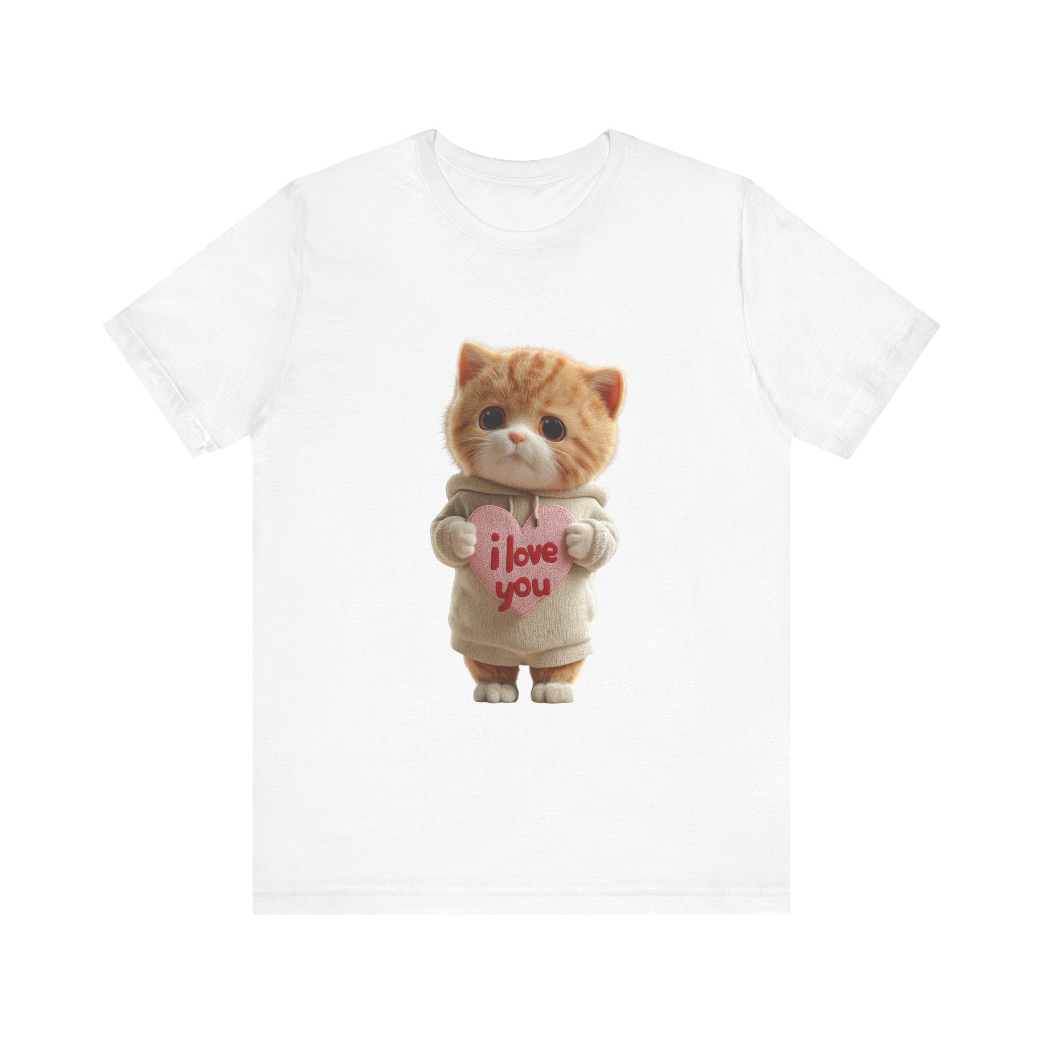 Cute Cat Love Tee - Unisex Jersey Short Sleeve T-Shirt