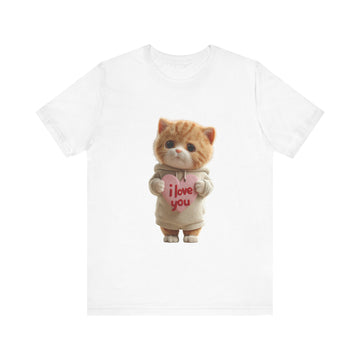 Cute Cat Love Tee - Unisex Jersey Short Sleeve T-Shirt