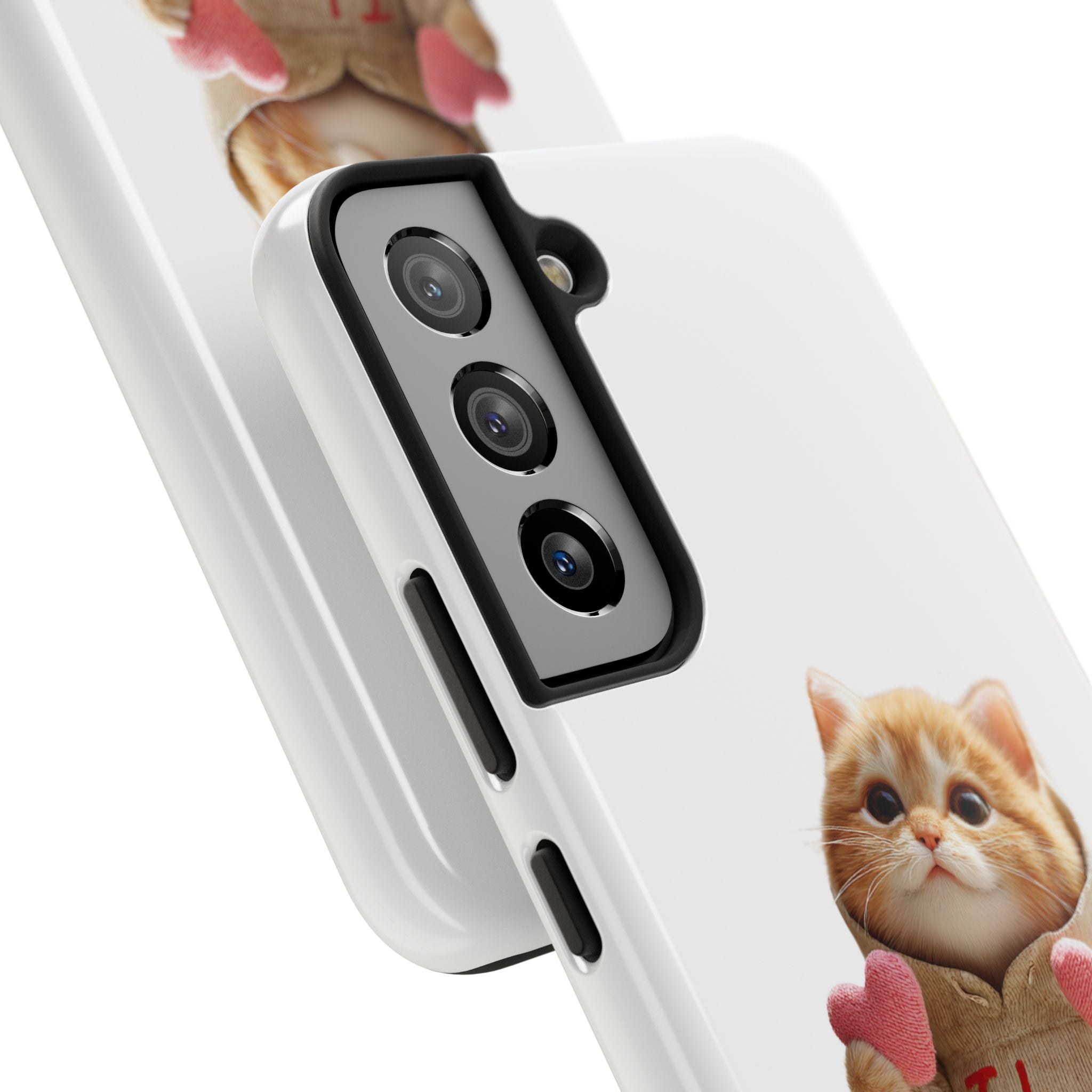 Cute Cat Phone Case with 'I Love You' Design