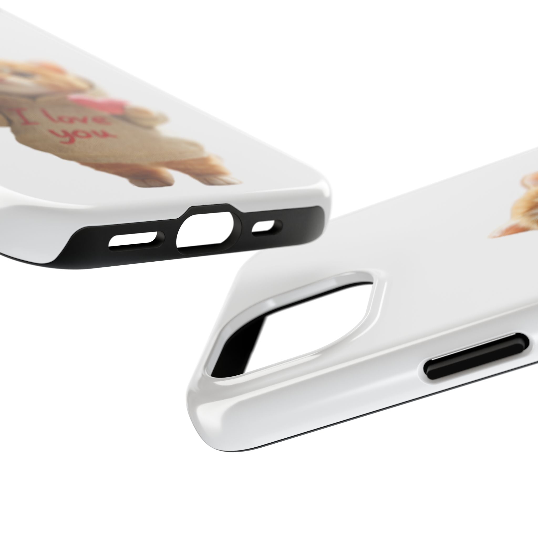 Cute Cat Phone Case with 'I Love You' Design