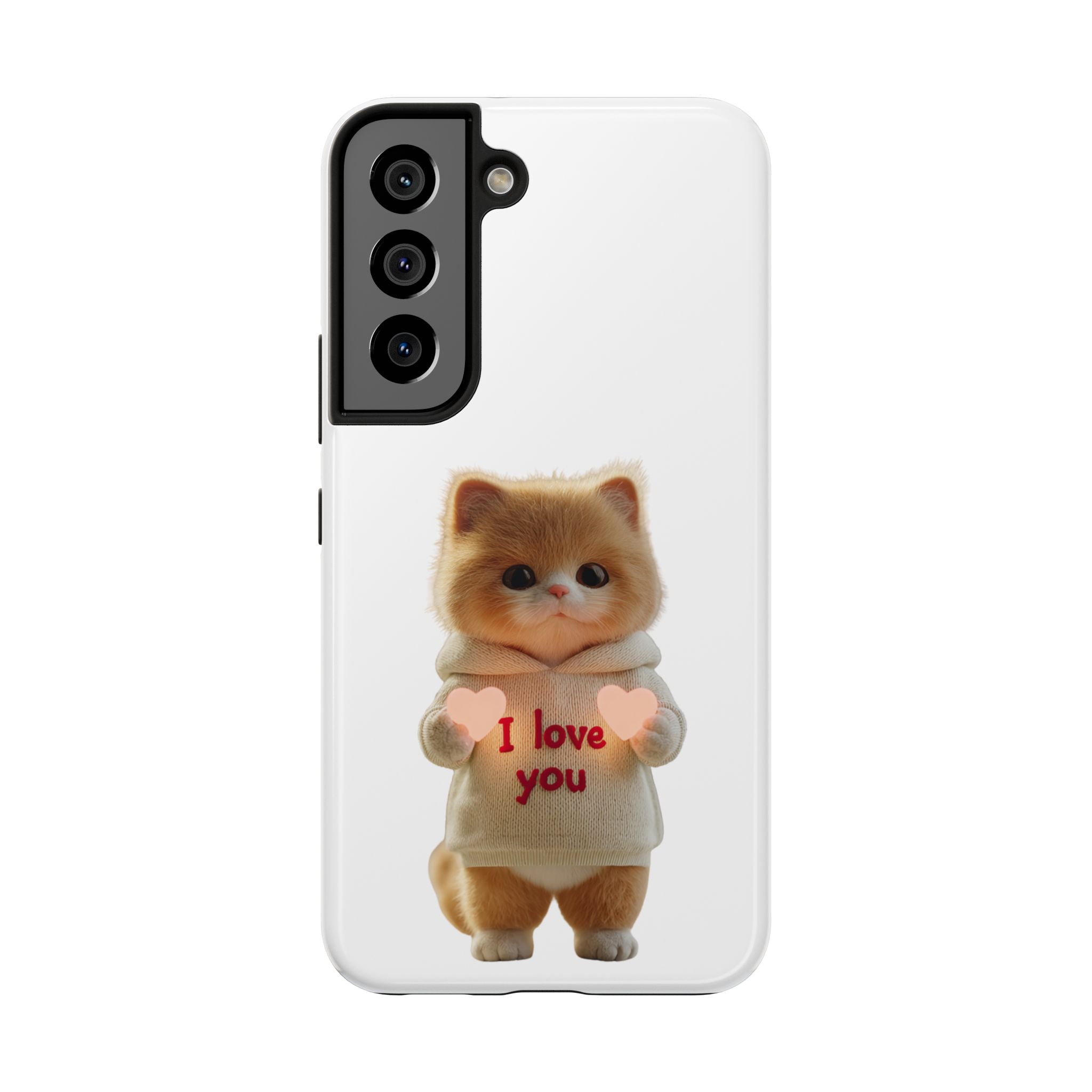 Cute Cat Love Phone Case - Tough Protection with Adorable Design