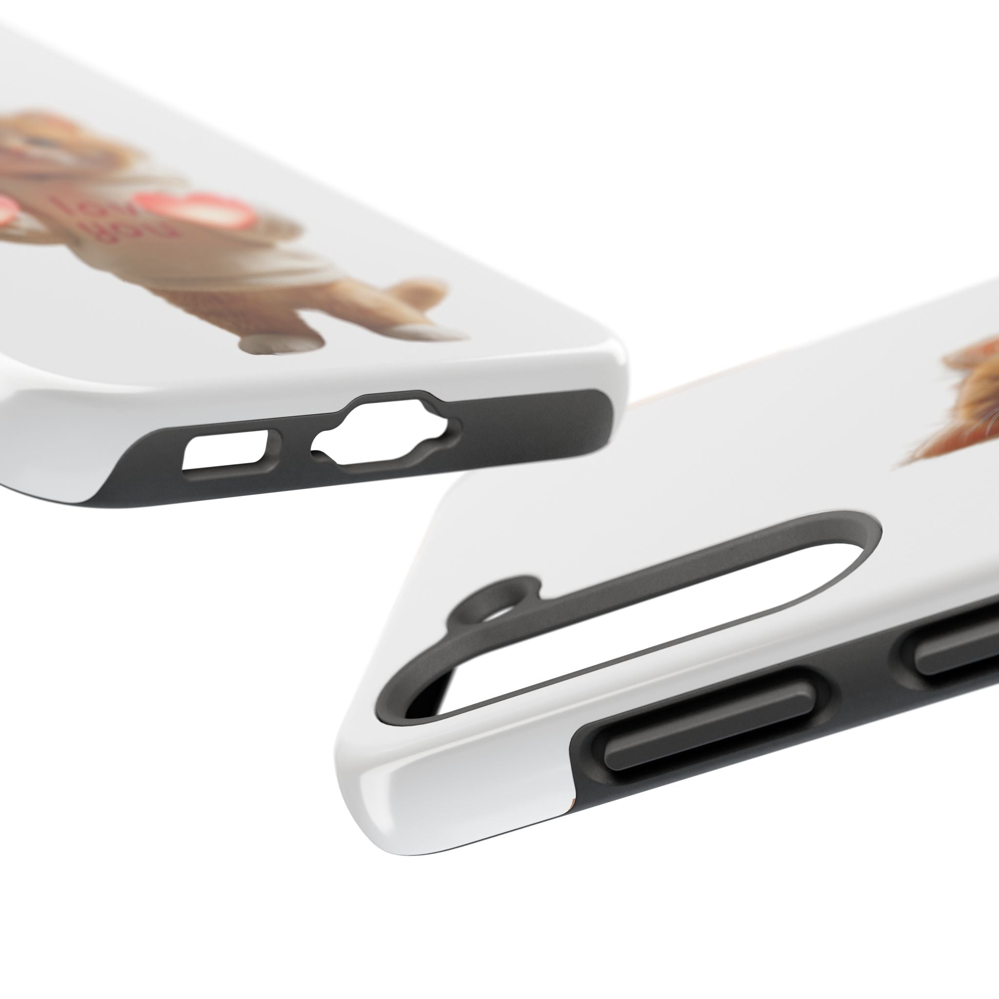 Cute Kitten ‘Love You’ Heart Paw Tough Protective Case