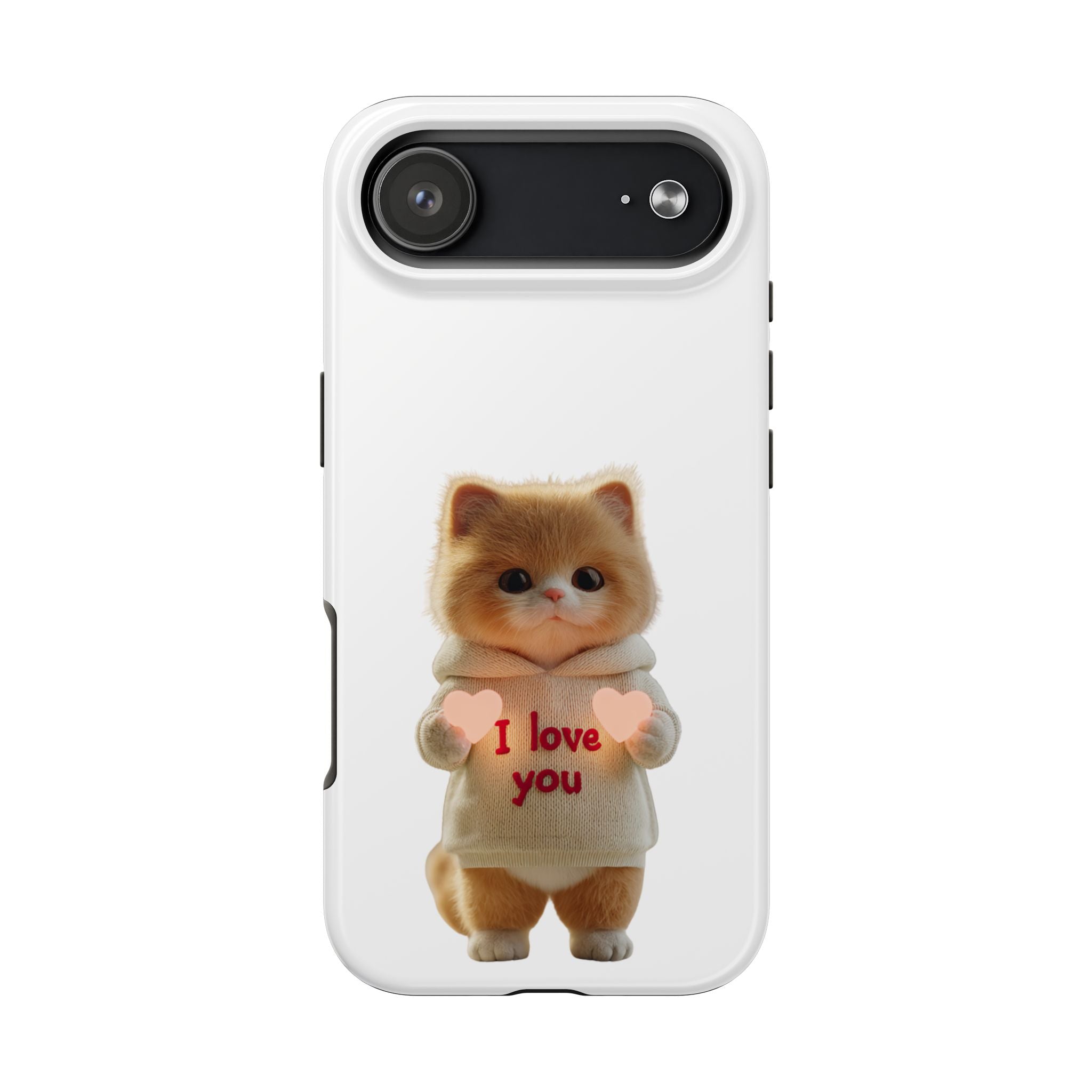 Cute Cat Love Phone Case - Tough Protection with Adorable Design