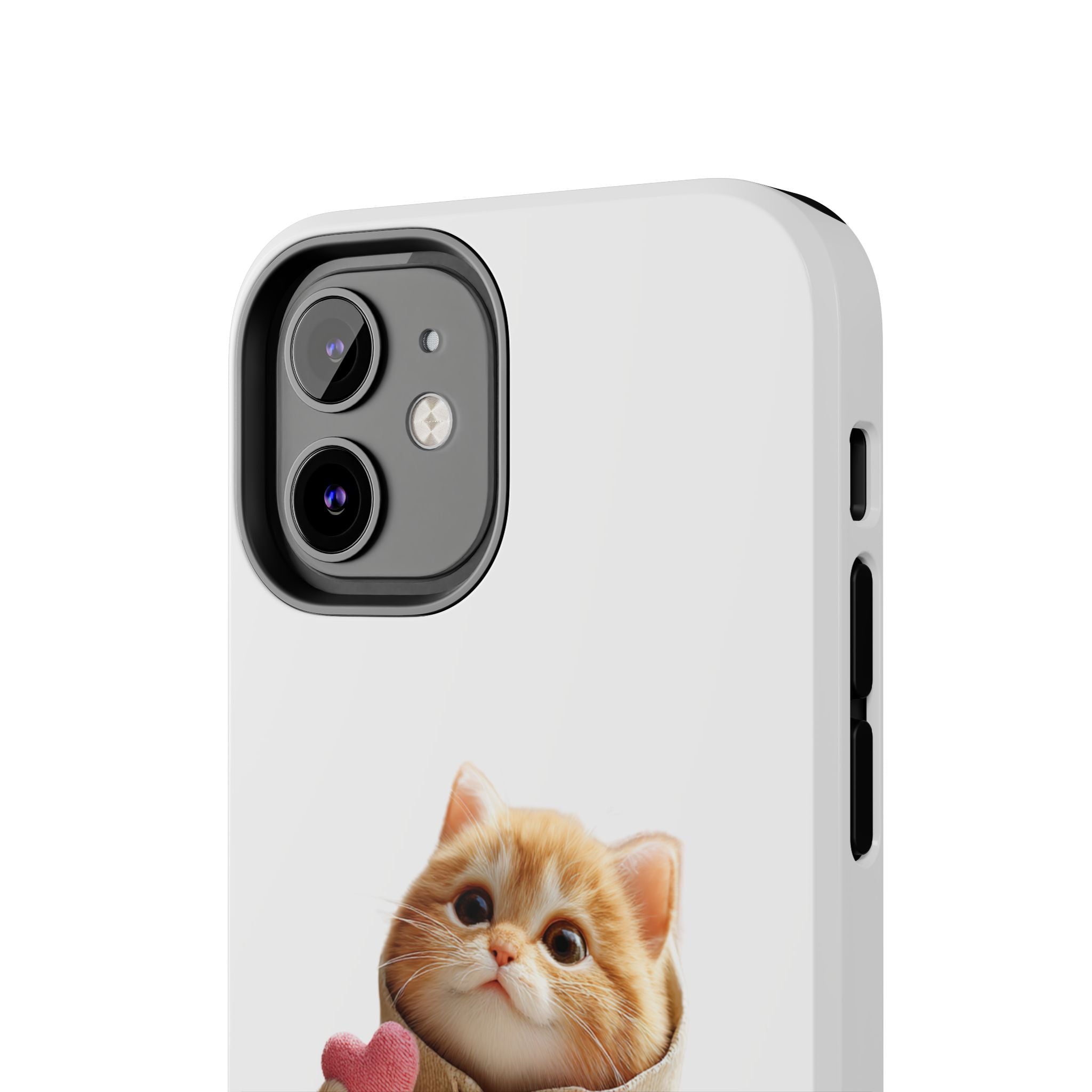 Cute Cat Phone Case with 'I Love You' Design