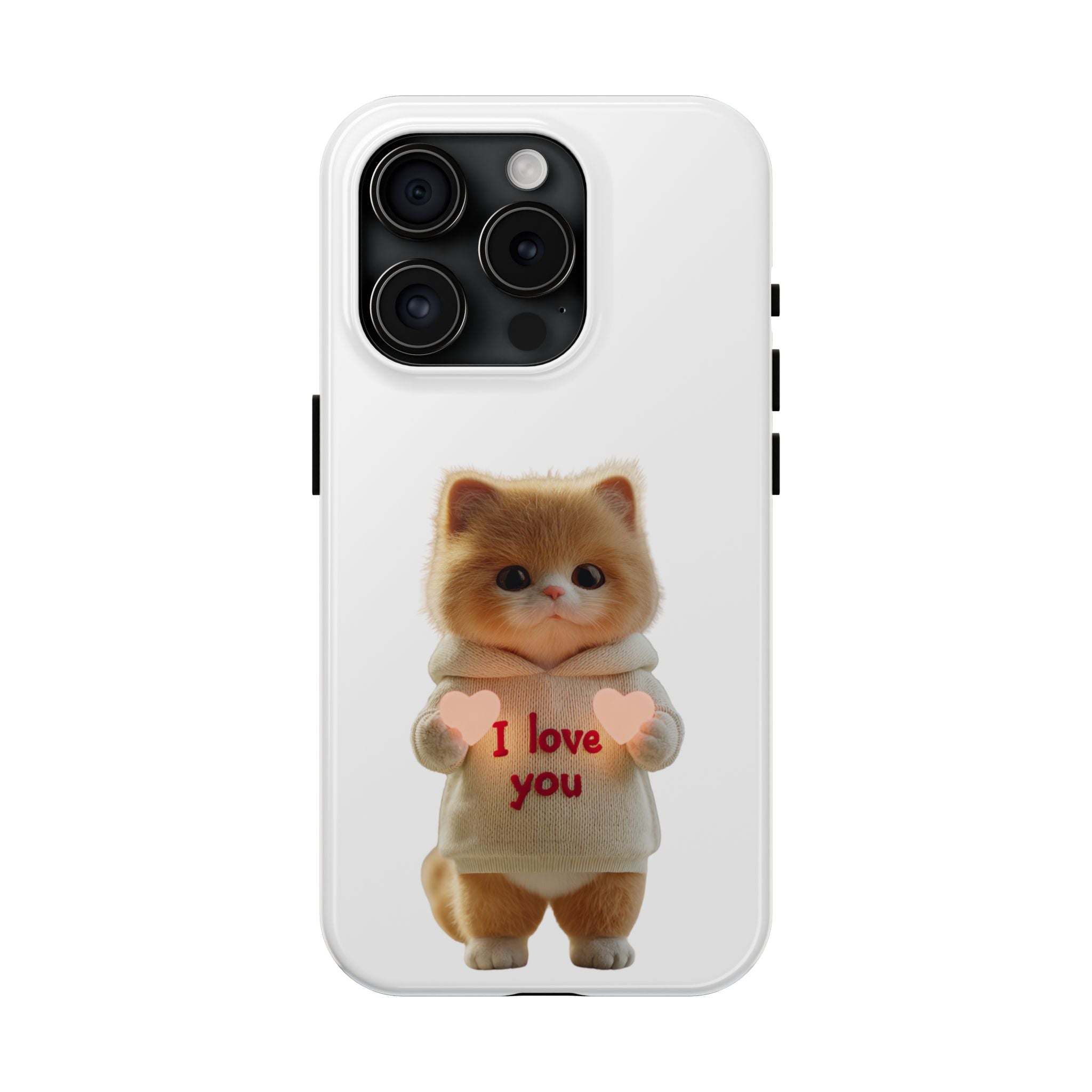 Cute Cat Love Phone Case - Tough Protection with Adorable Design