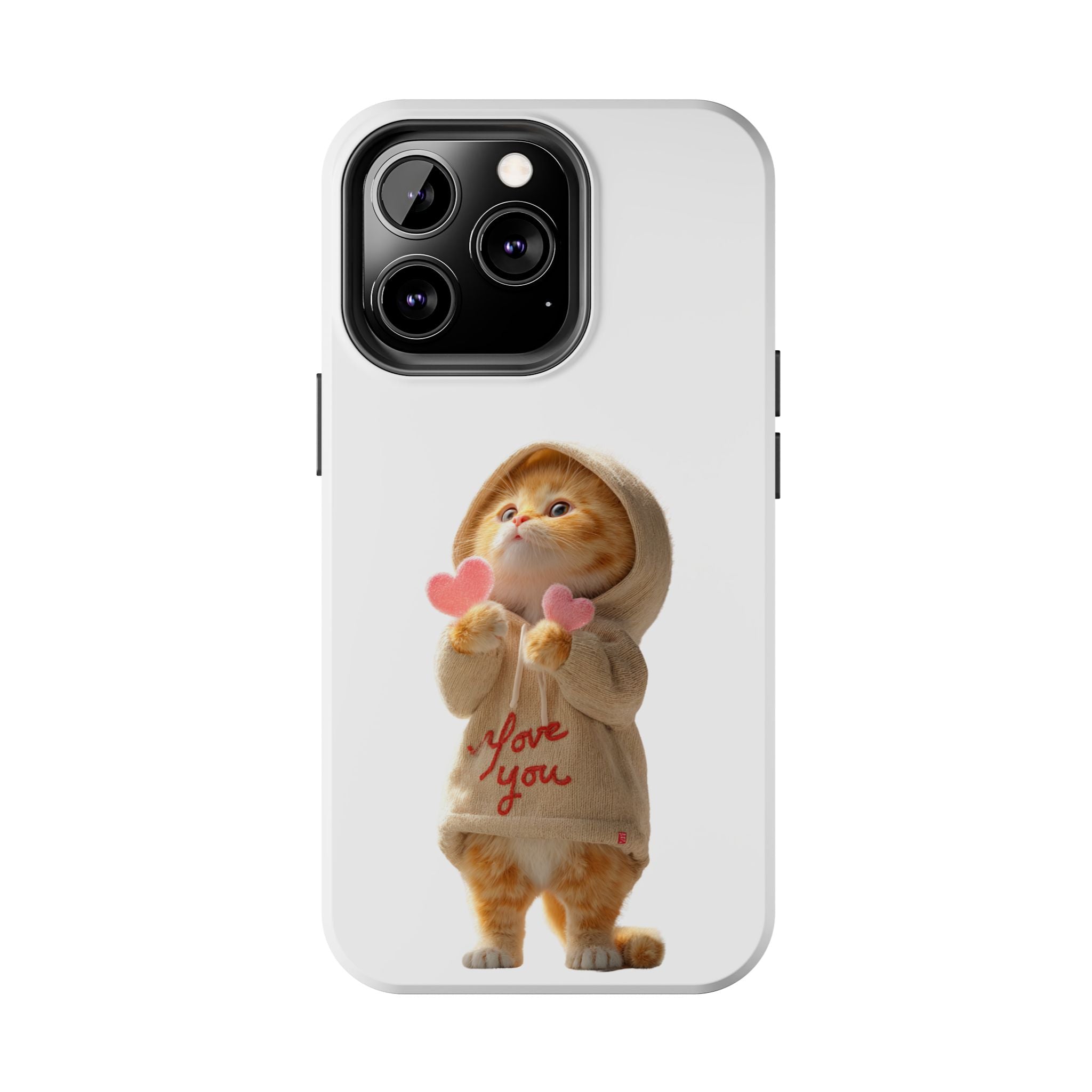 Cute Cat Phone Case - Love You Design