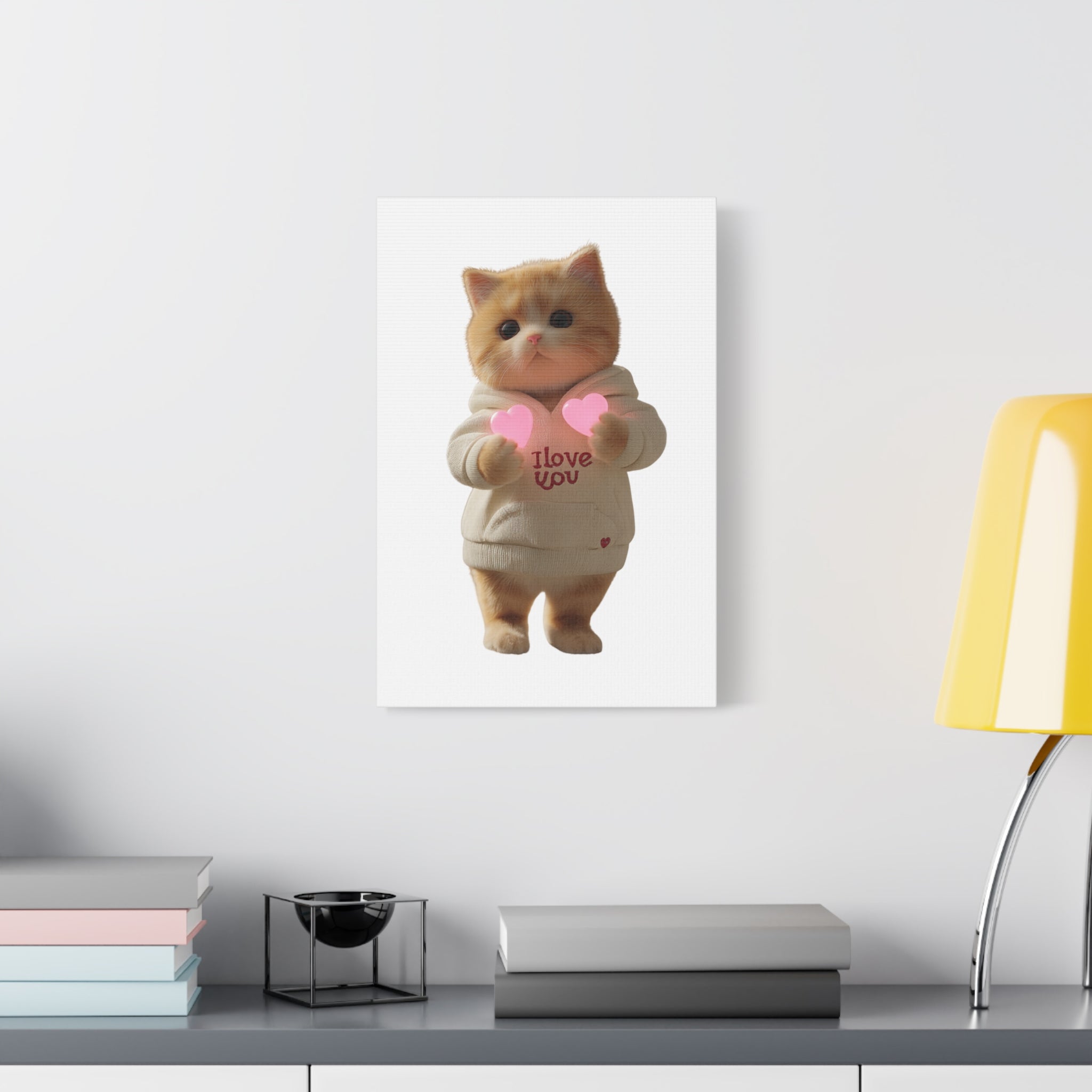 Cute Kitten 'I Love You' Canvas Wall Art — Matte Stretched Canvas