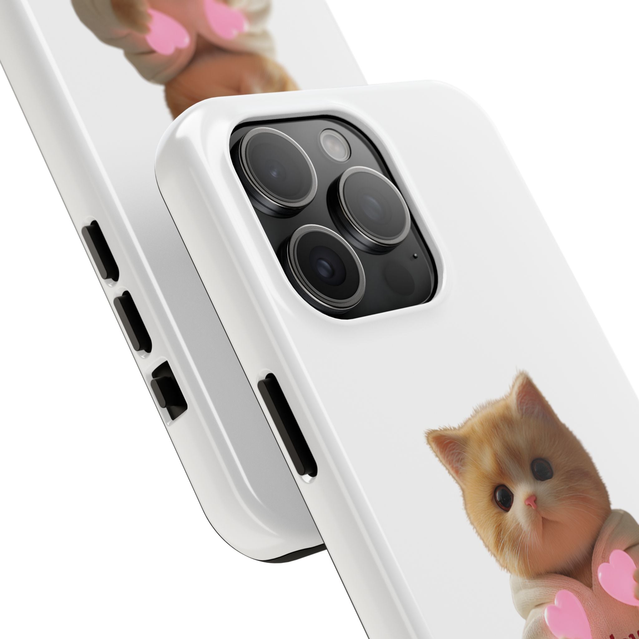 Cute Cat Tough Phone Case - I Love You Design