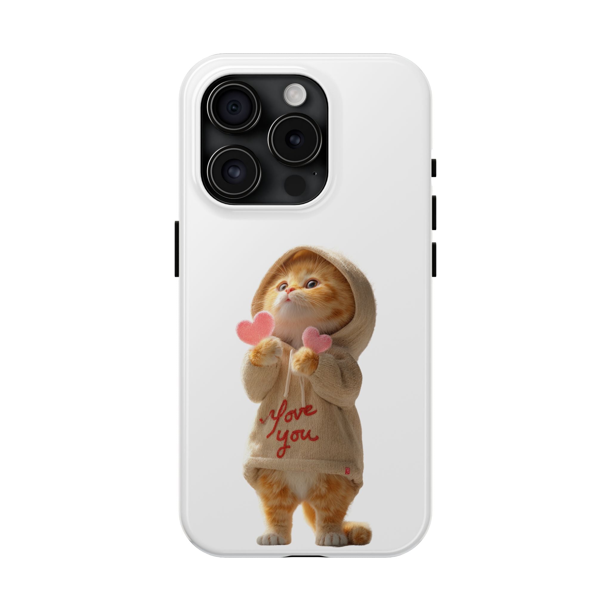 Cute Cat Phone Case - Love You Design