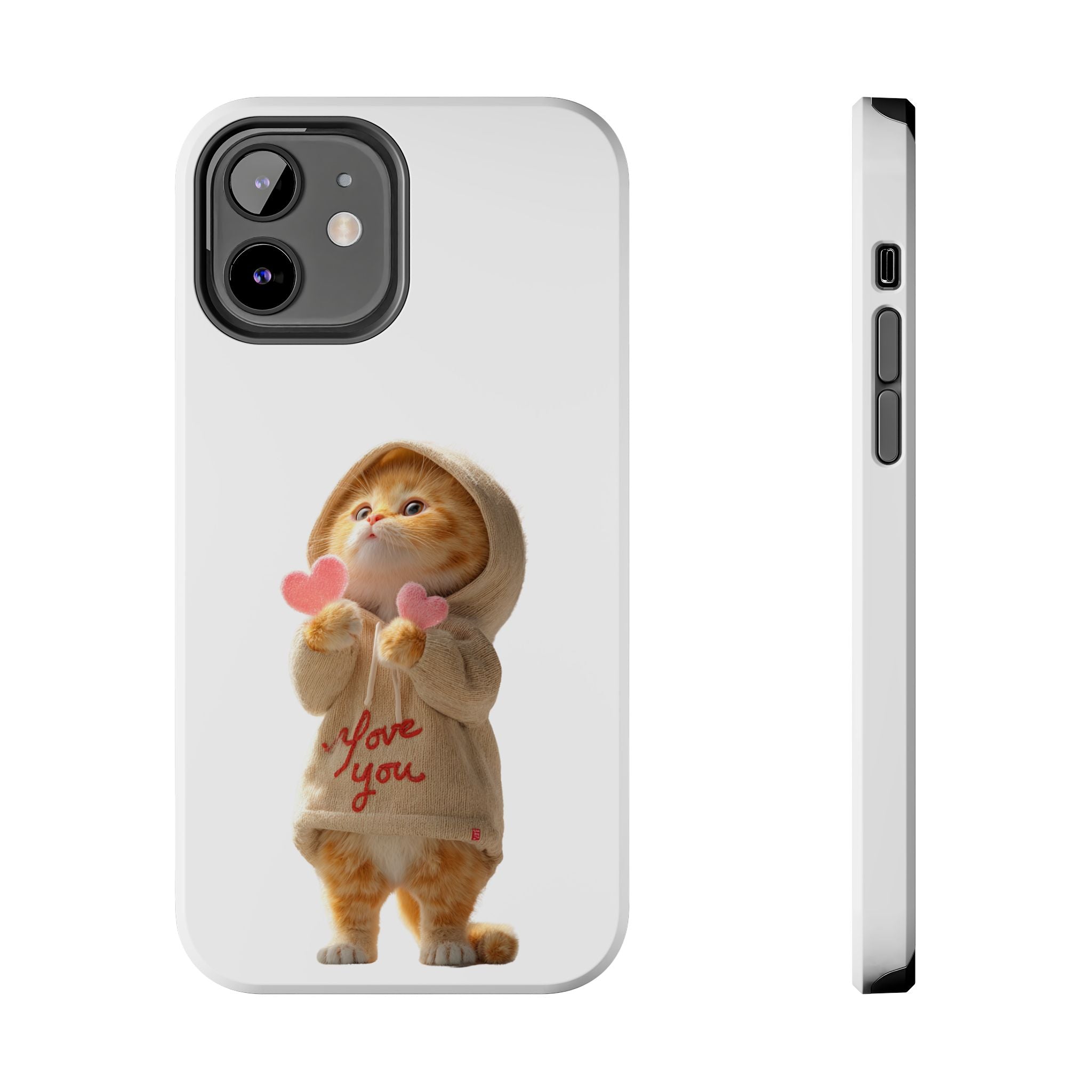 Cute Cat Phone Case - Love You Design