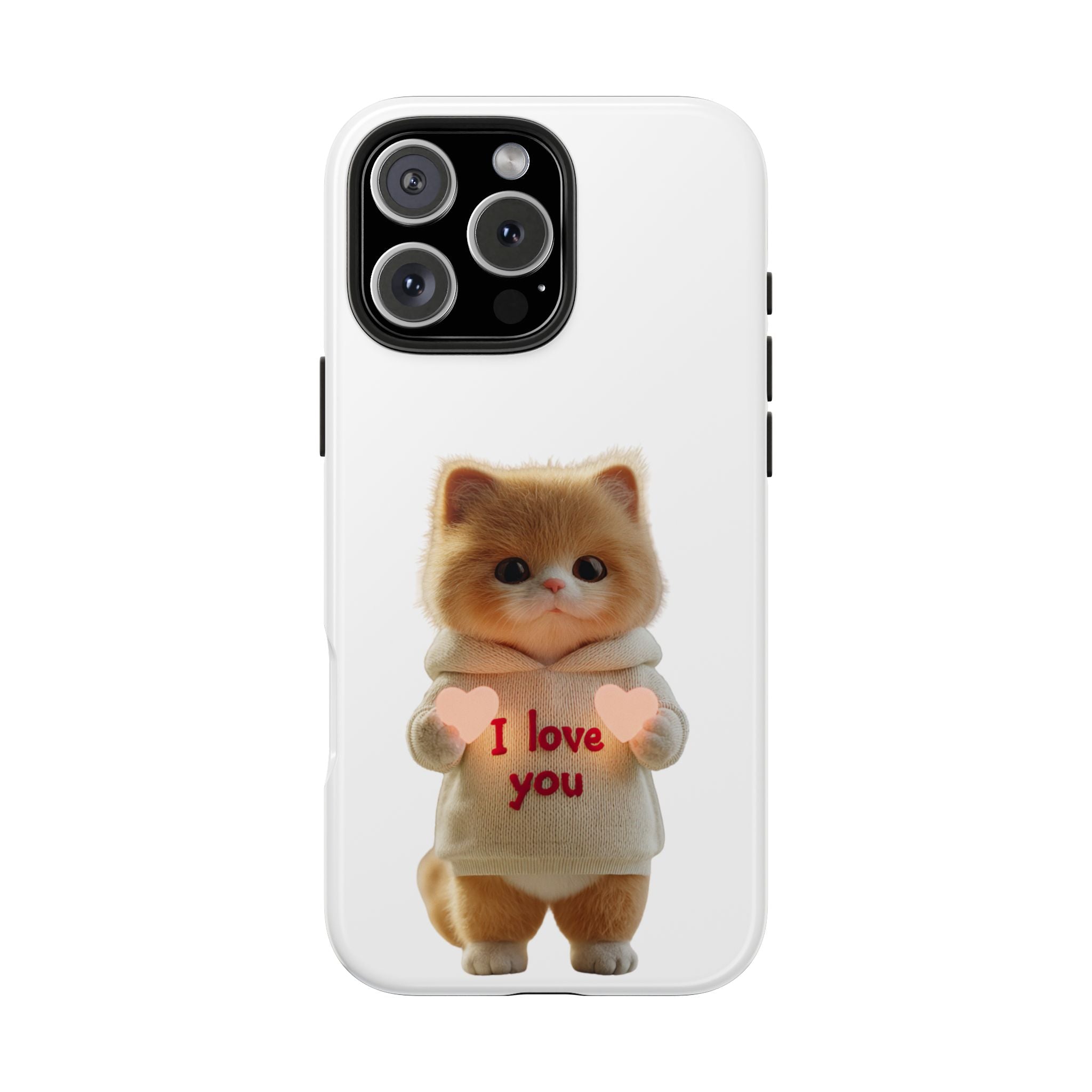 Cute Cat Love Phone Case - Tough Protection with Adorable Design