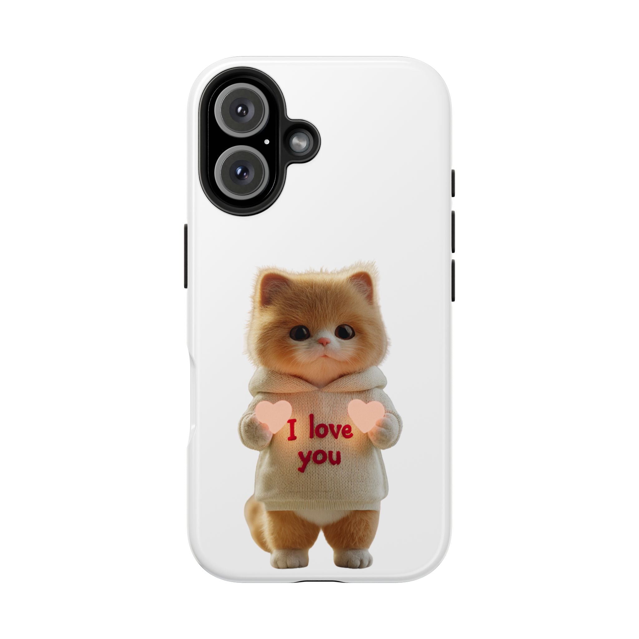 Cute Cat Love Phone Case - Tough Protection with Adorable Design