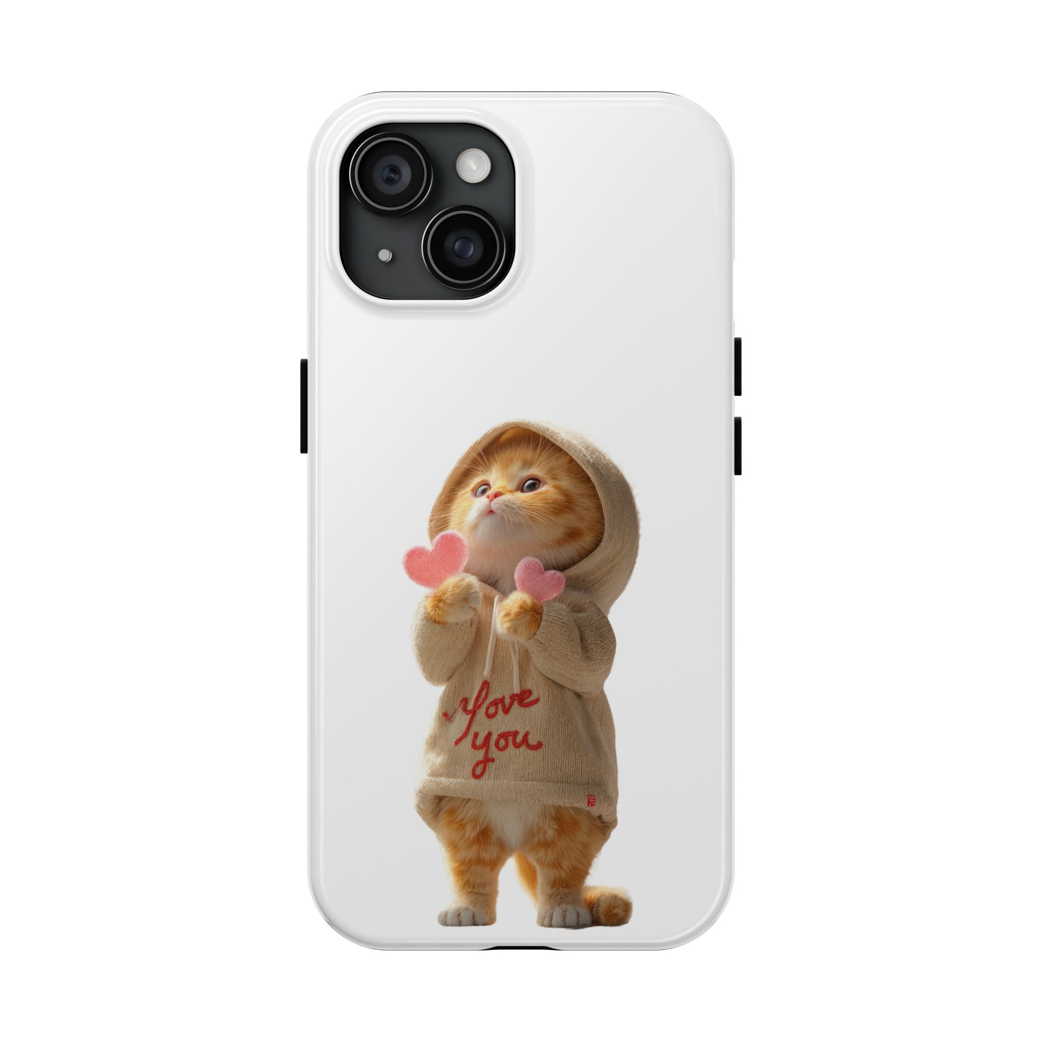 Cute Cat Phone Case - Love You Design