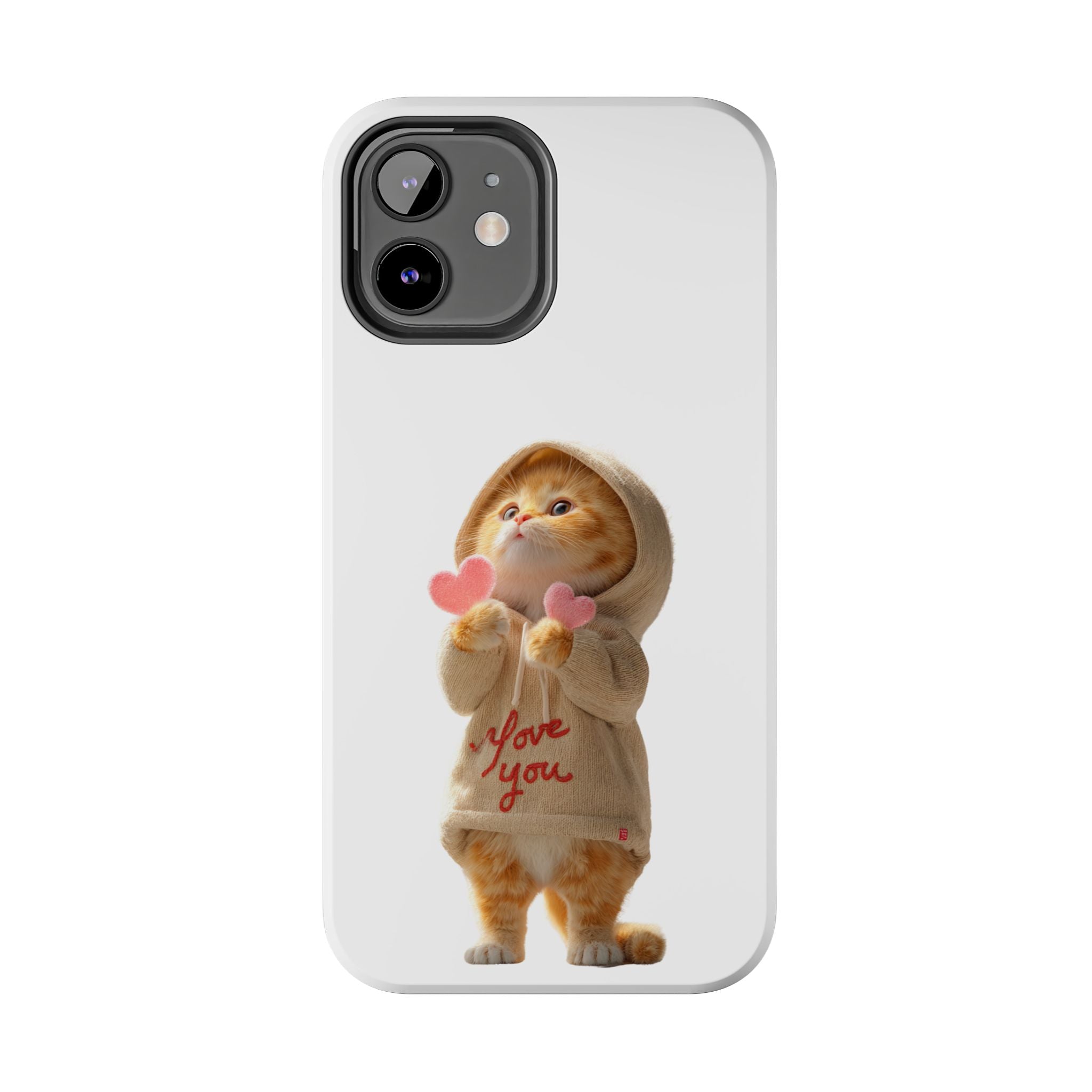 Cute Cat Phone Case - Love You Design