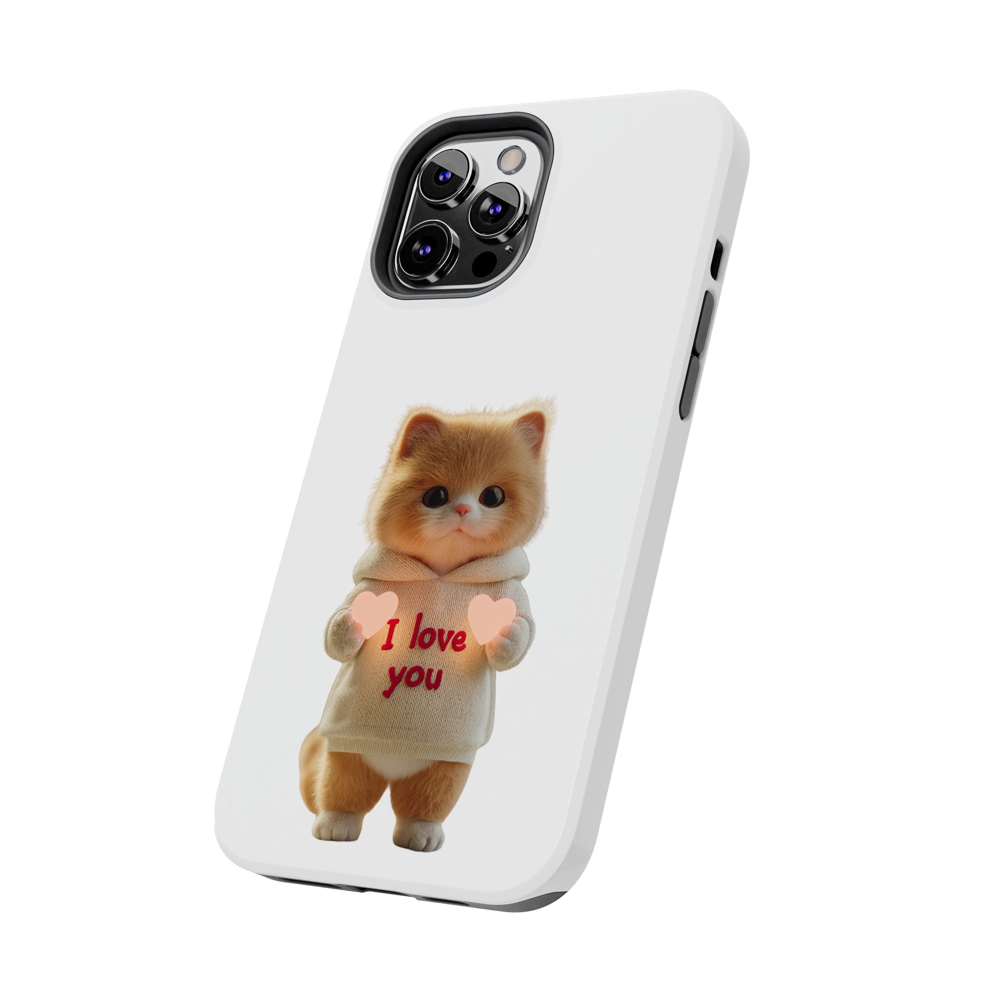 Cute Cat Love Phone Case - Tough Protection with Adorable Design