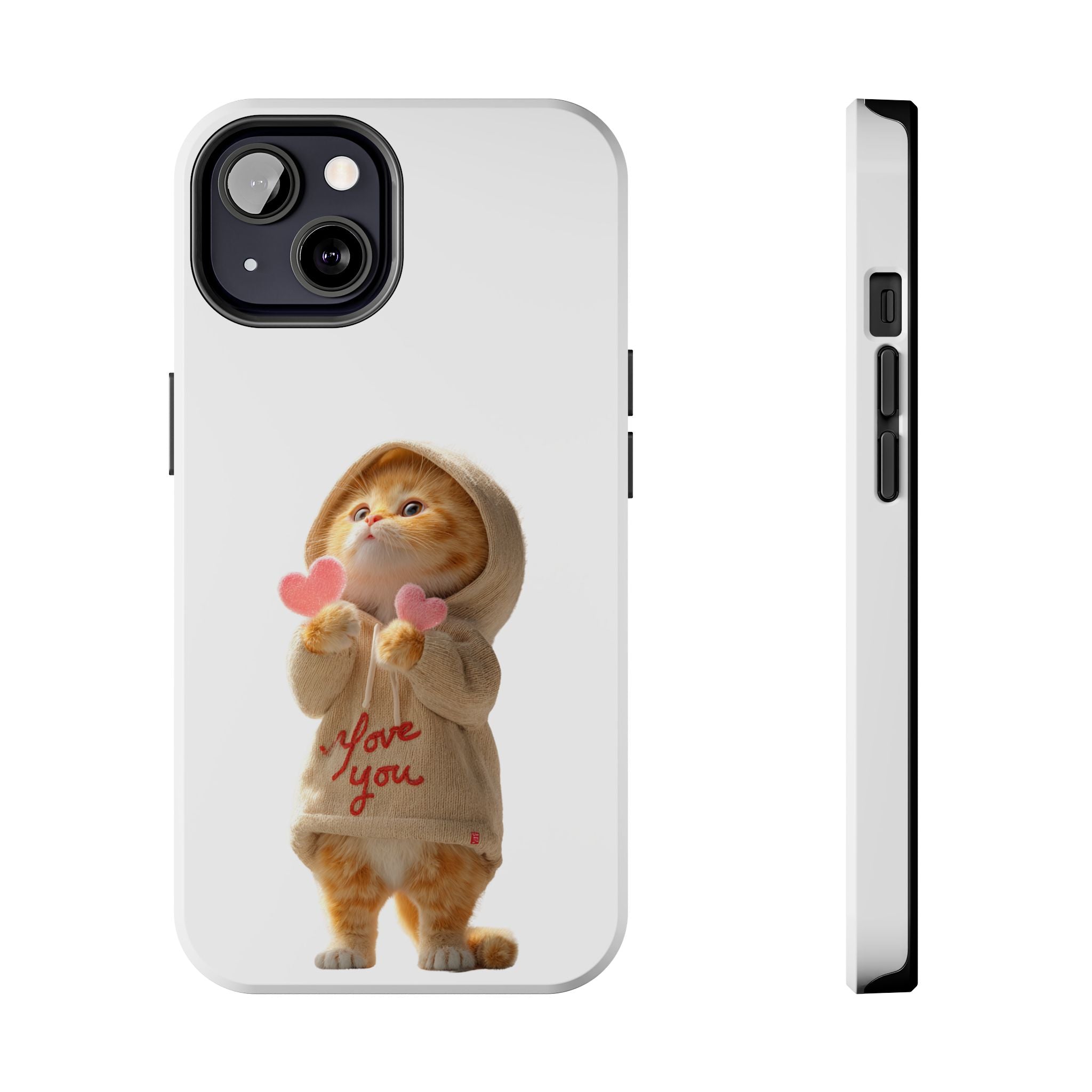 Cute Cat Phone Case - Love You Design