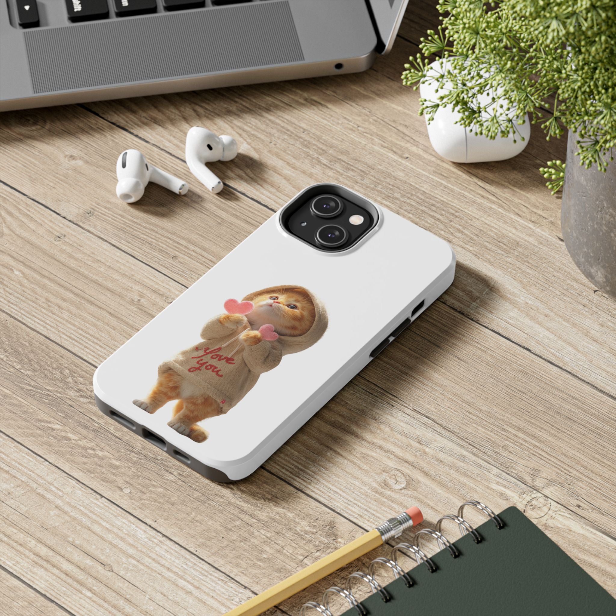 Cute Cat Phone Case - Love You Design