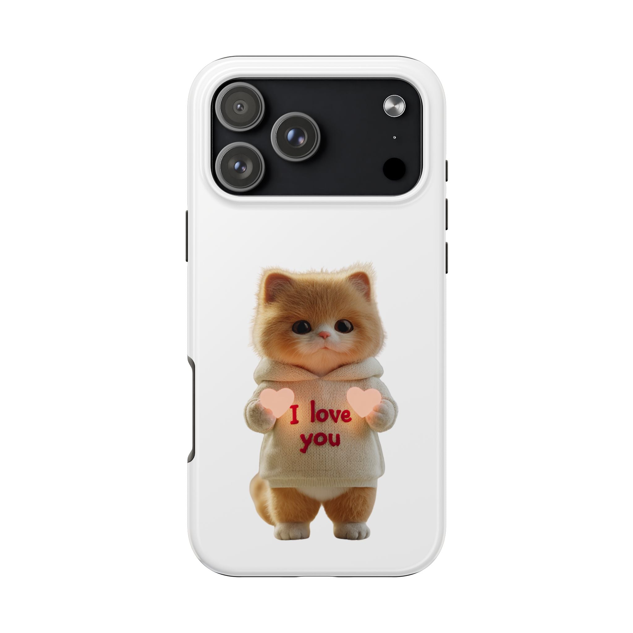 Cute Cat Love Phone Case - Tough Protection with Adorable Design