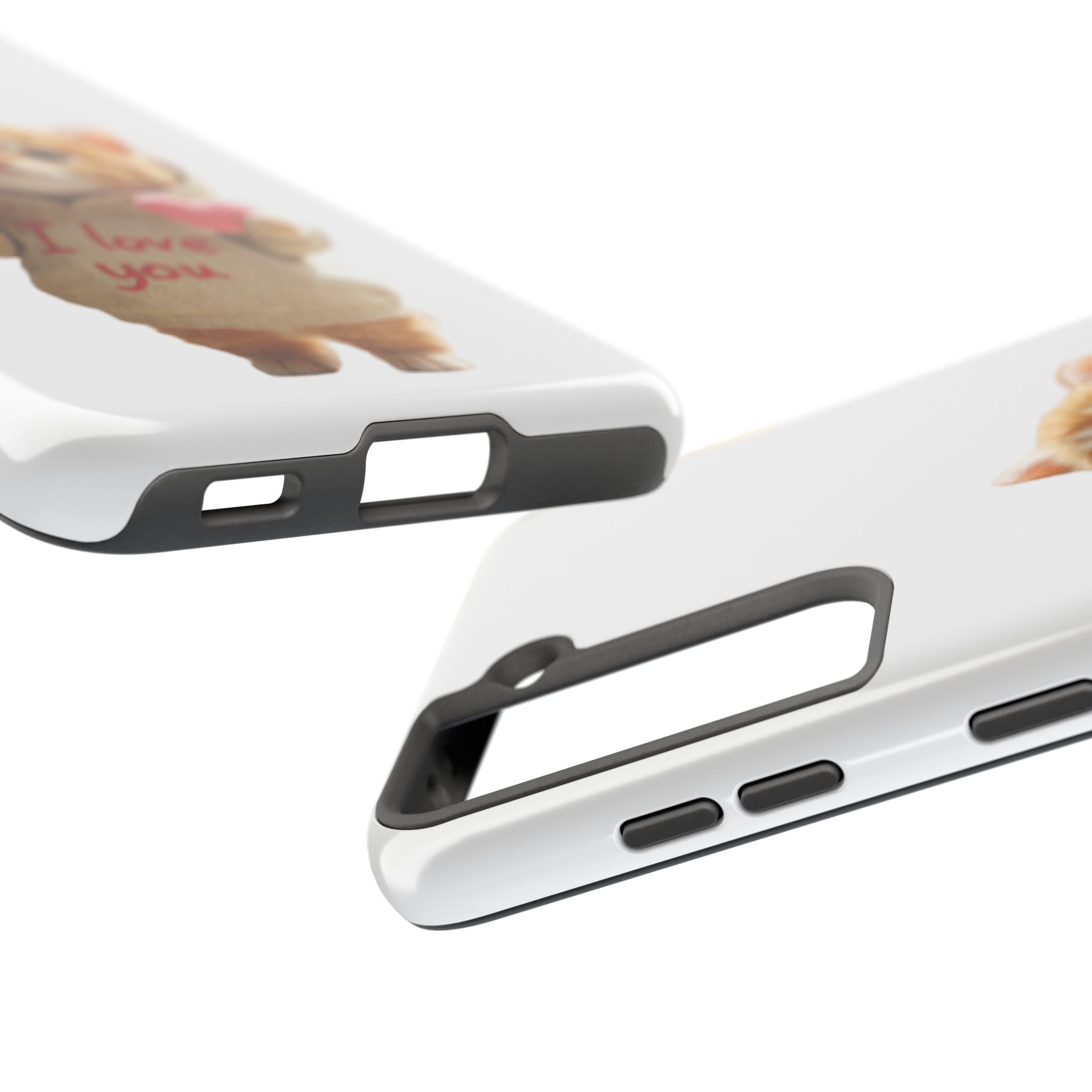 Cute Cat Phone Case with 'I Love You' Design