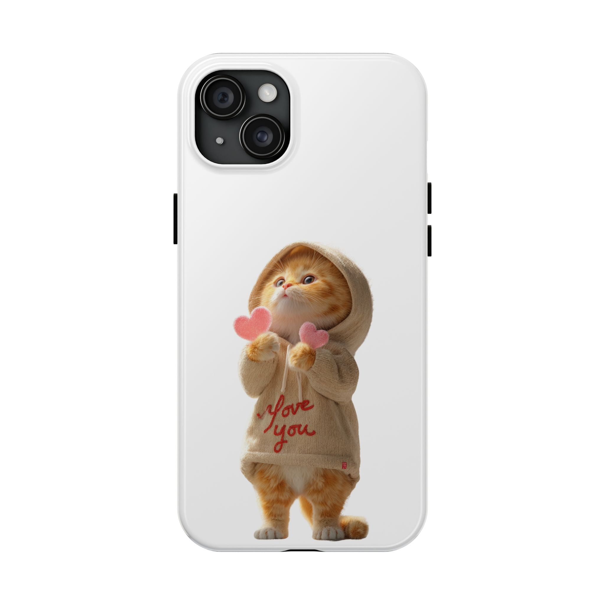Cute Cat Phone Case - Love You Design