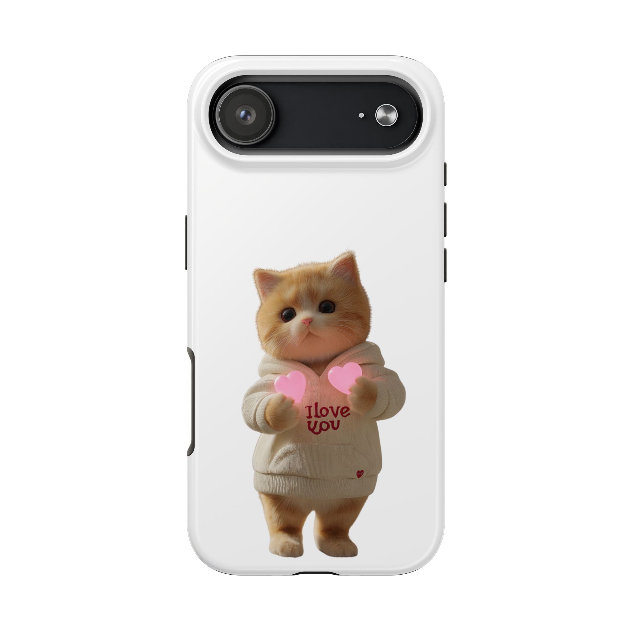 Cute Cat Tough Phone Case - I Love You Design