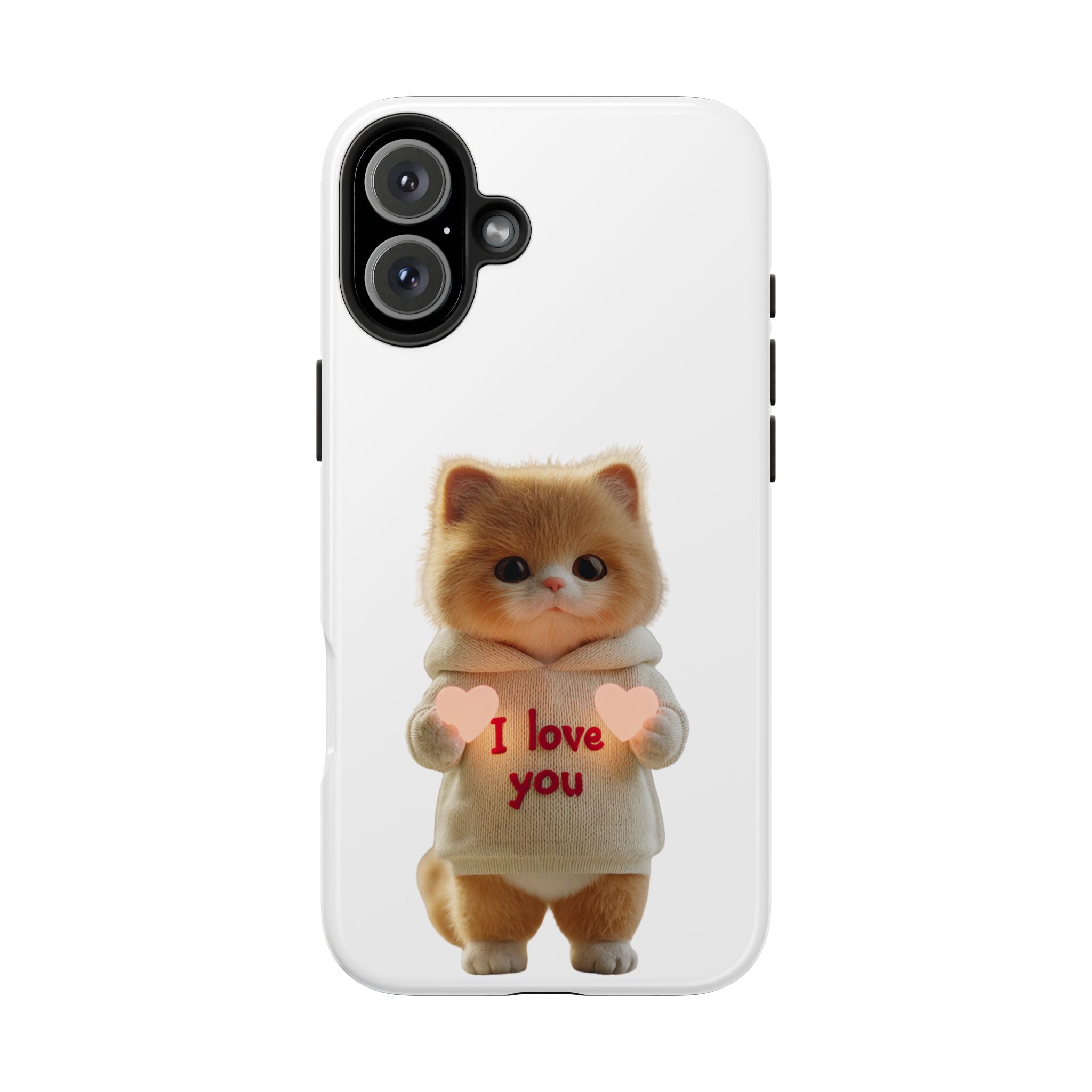 Cute Cat Love Phone Case - Tough Protection with Adorable Design