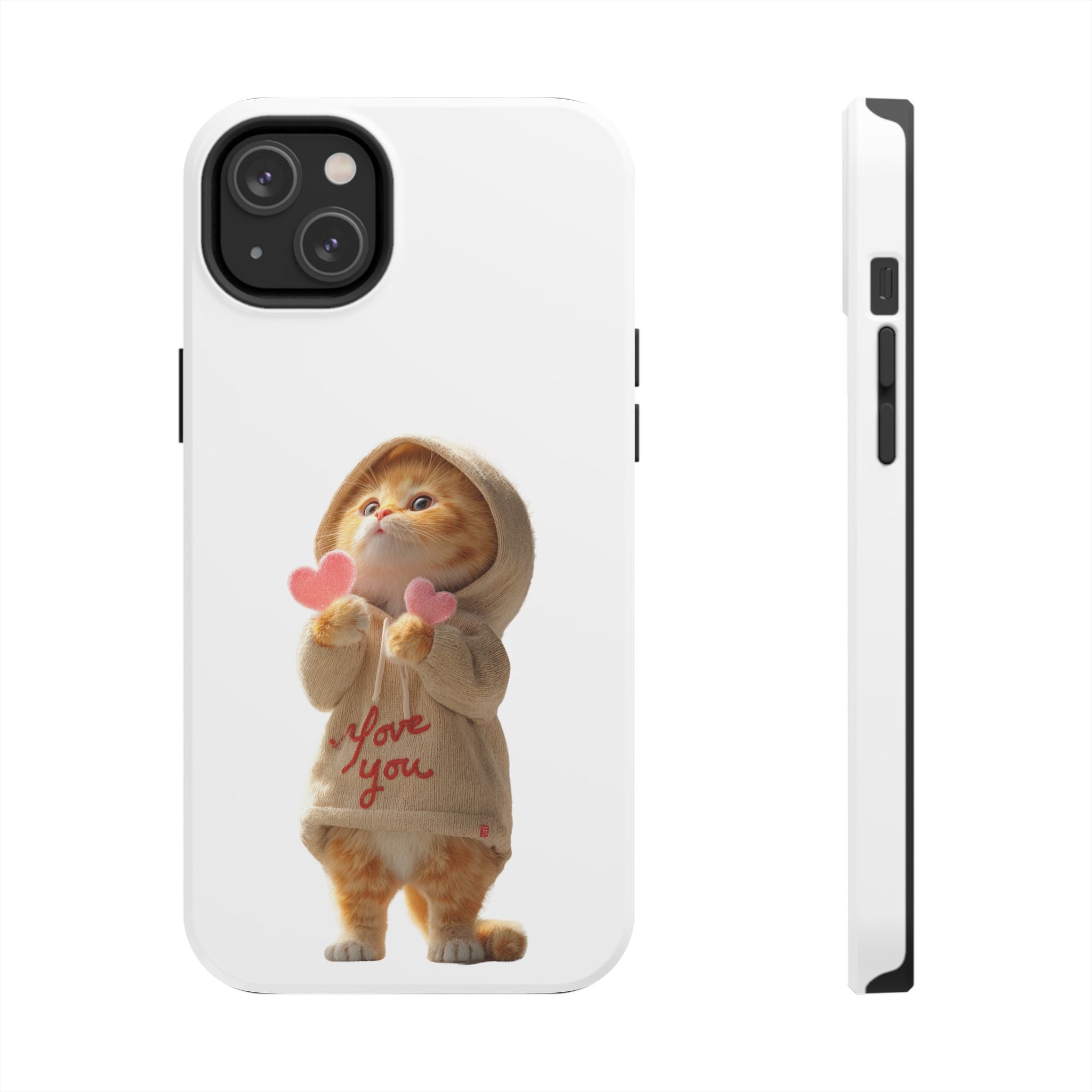 Cute Cat Phone Case - Love You Design