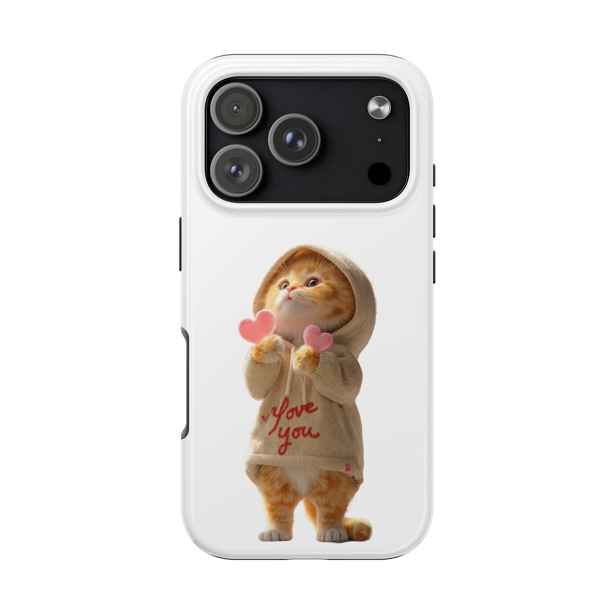 Cute Cat Phone Case - Love You Design